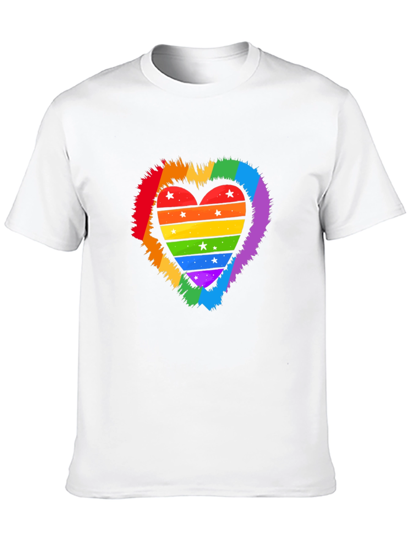 Rainbow Heart Pride T-Shirt - Black