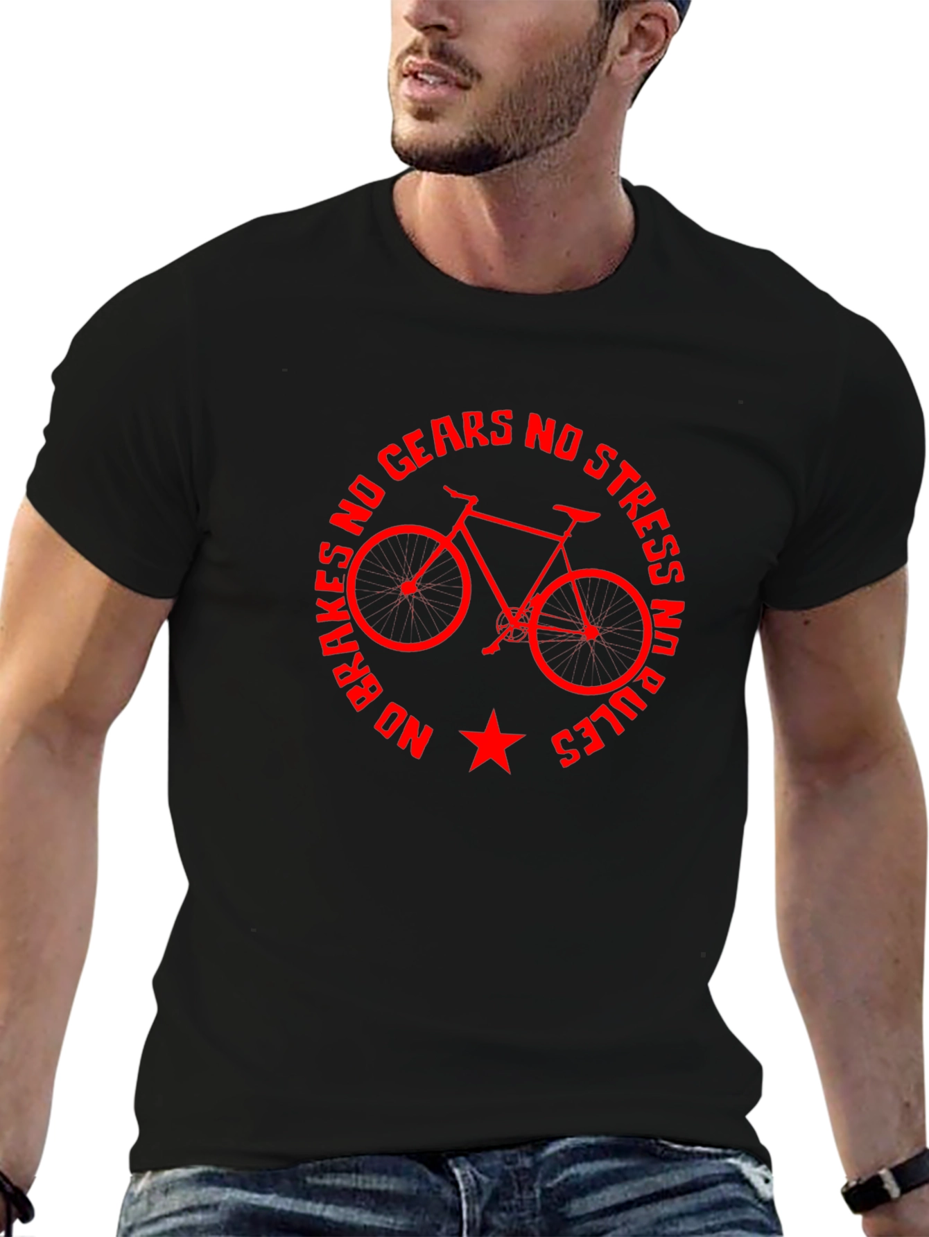 No Brakes No Gears T-Shirt - Biker Style