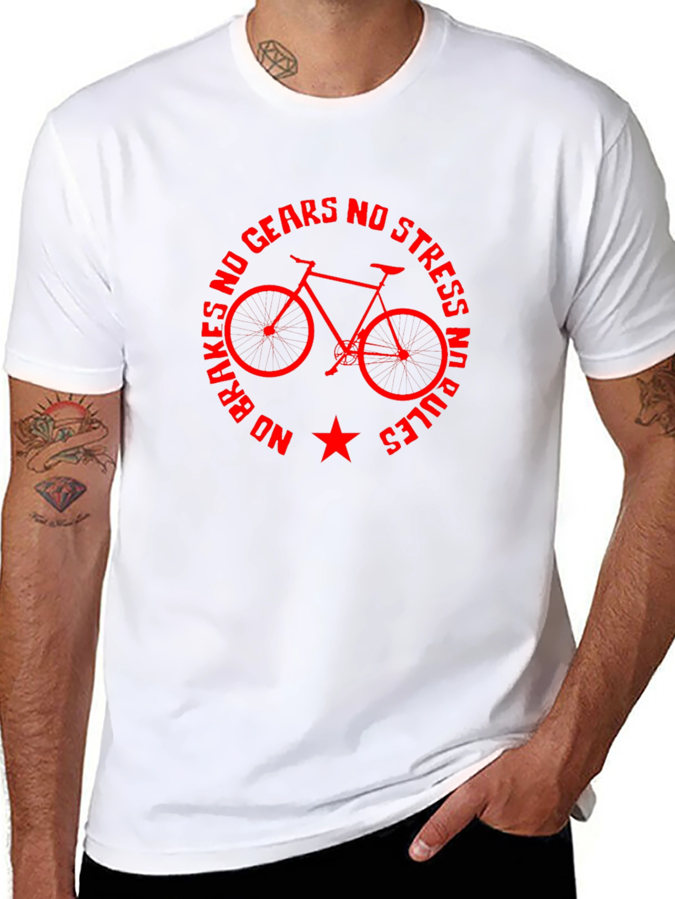 No Brakes No Gears T-Shirt - Biker Style