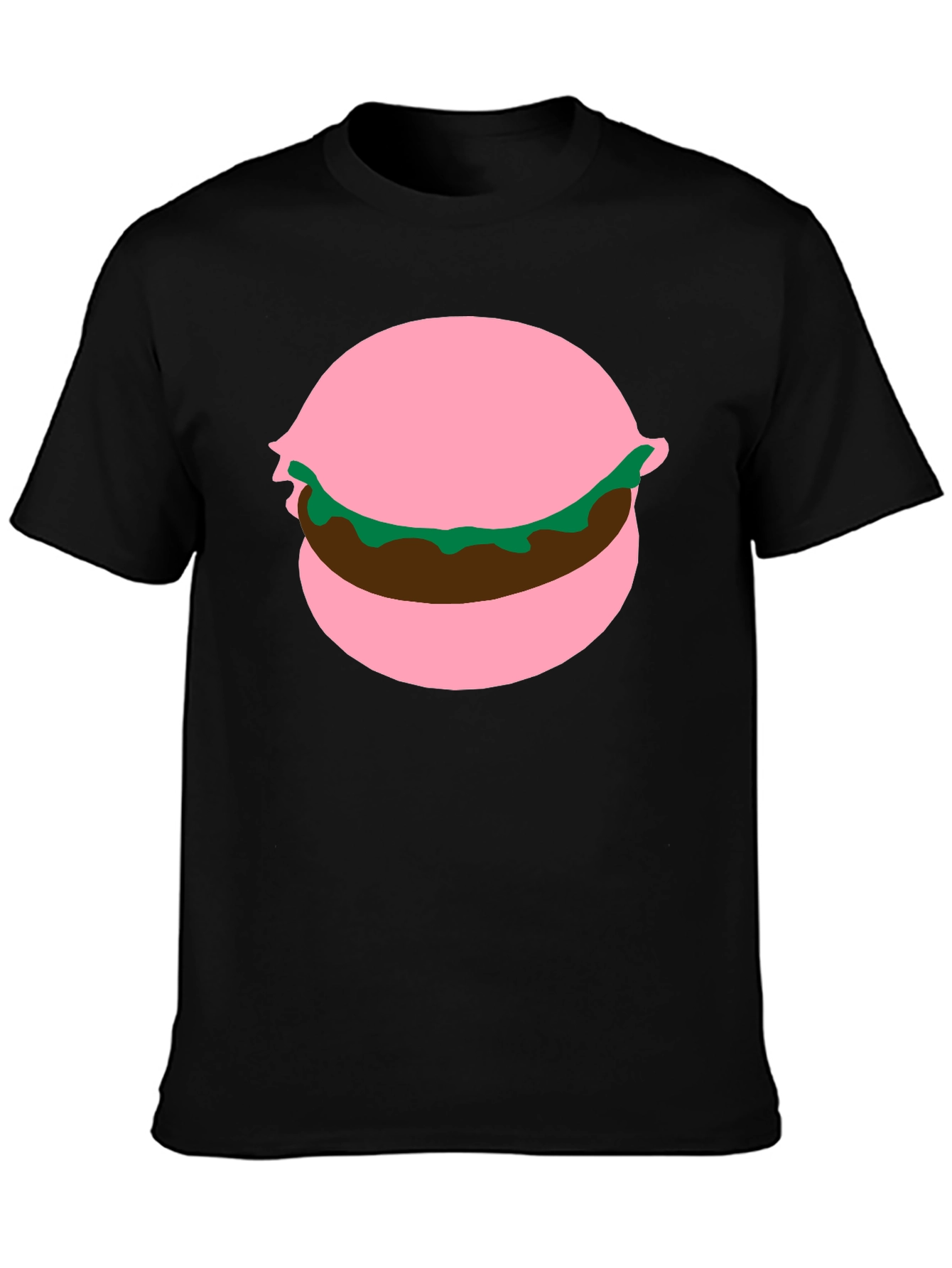 Burger Graphic Tee - Pink Bun Funny Food Shirt
