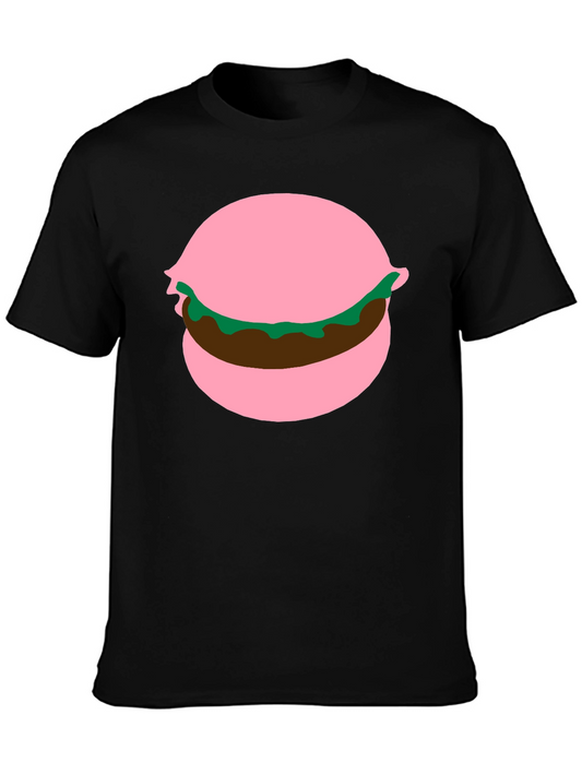 Burger Graphic Tee - Pink Bun Funny Food Shirt