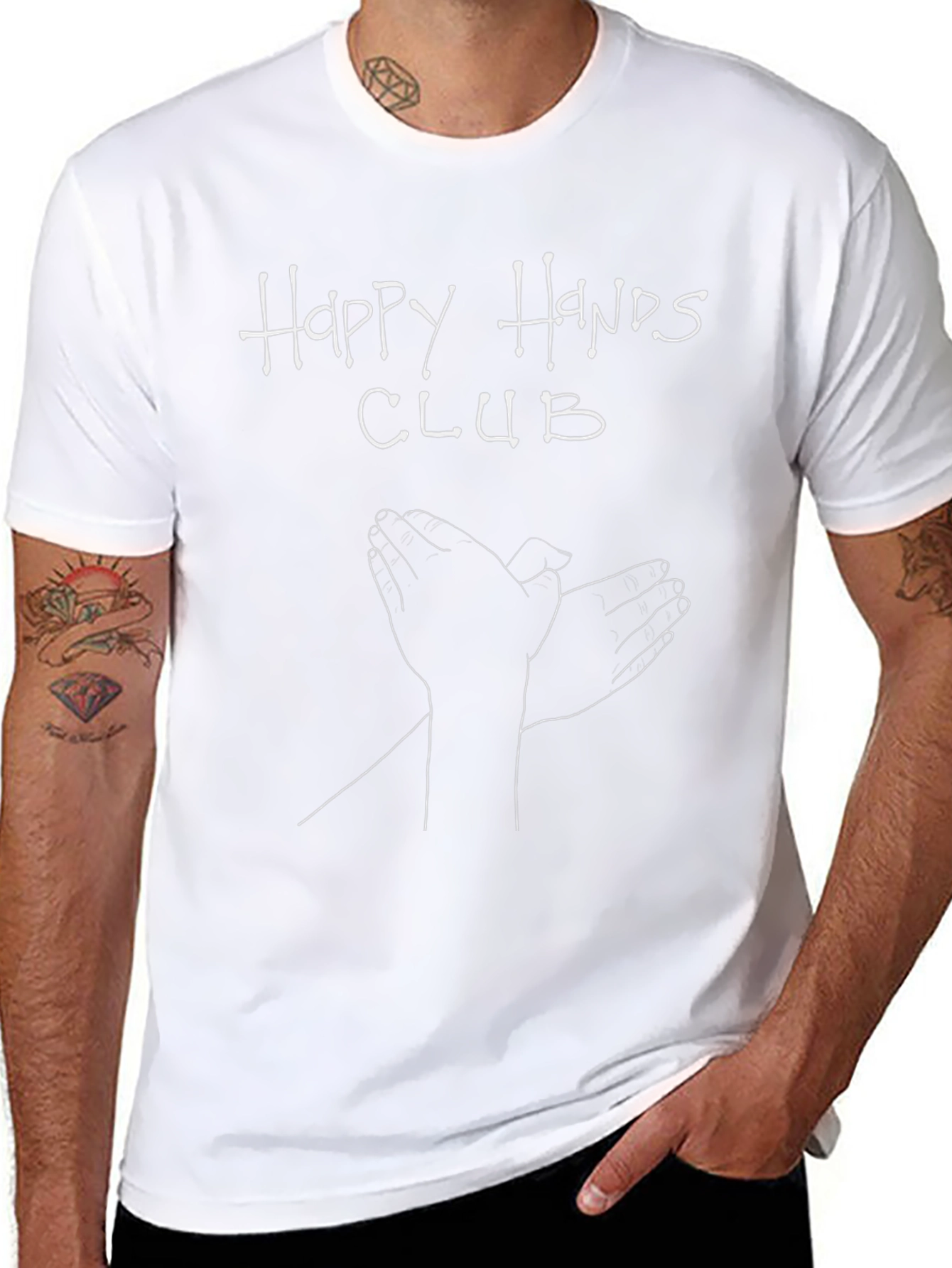 Happy Hands Club Graphic Tee - Unique Design