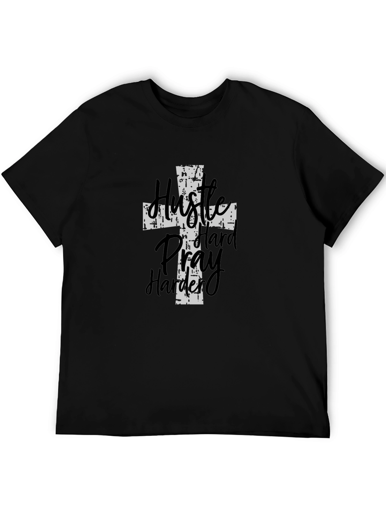 Hustle Hard Pray Harder Mens Graphic Tee