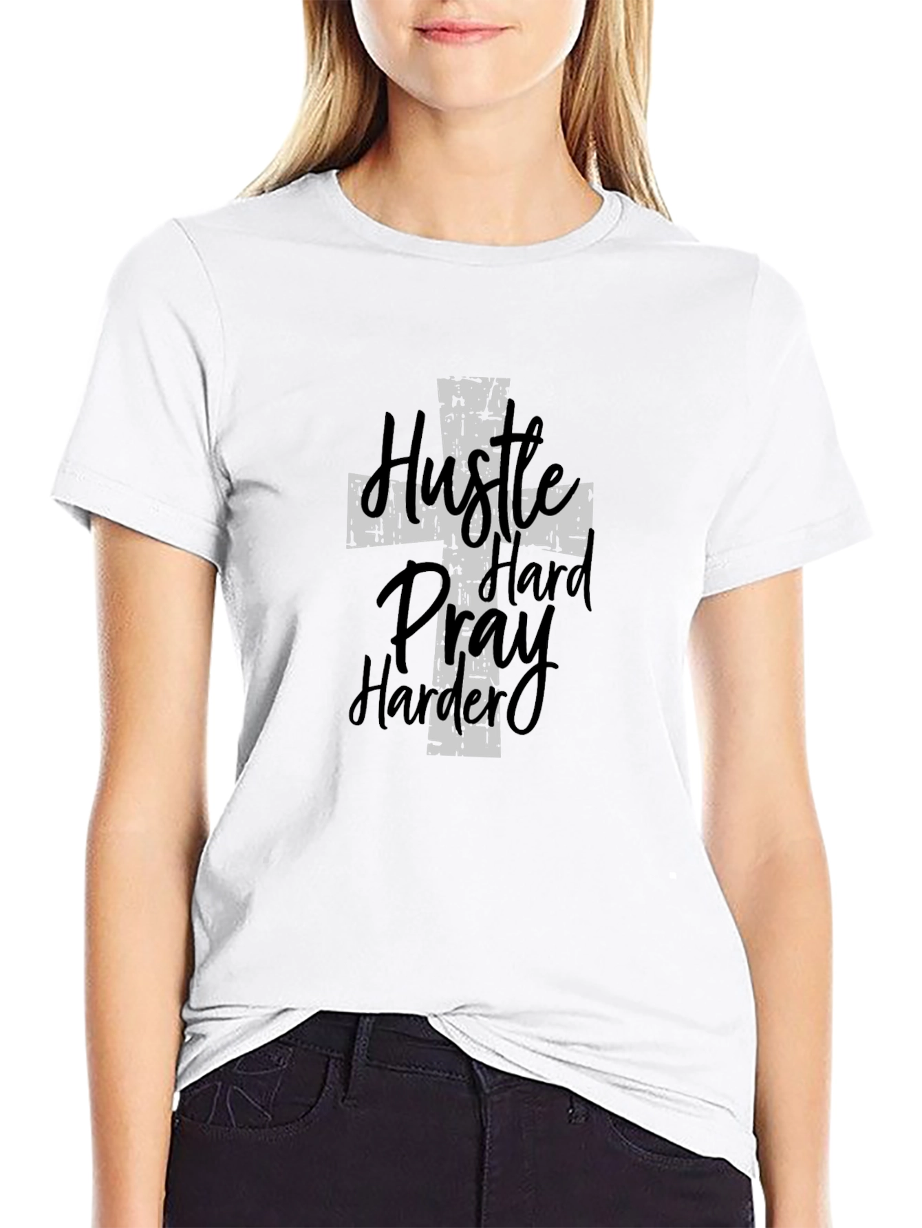 Hustle Hard Pray Harder Mens Graphic Tee