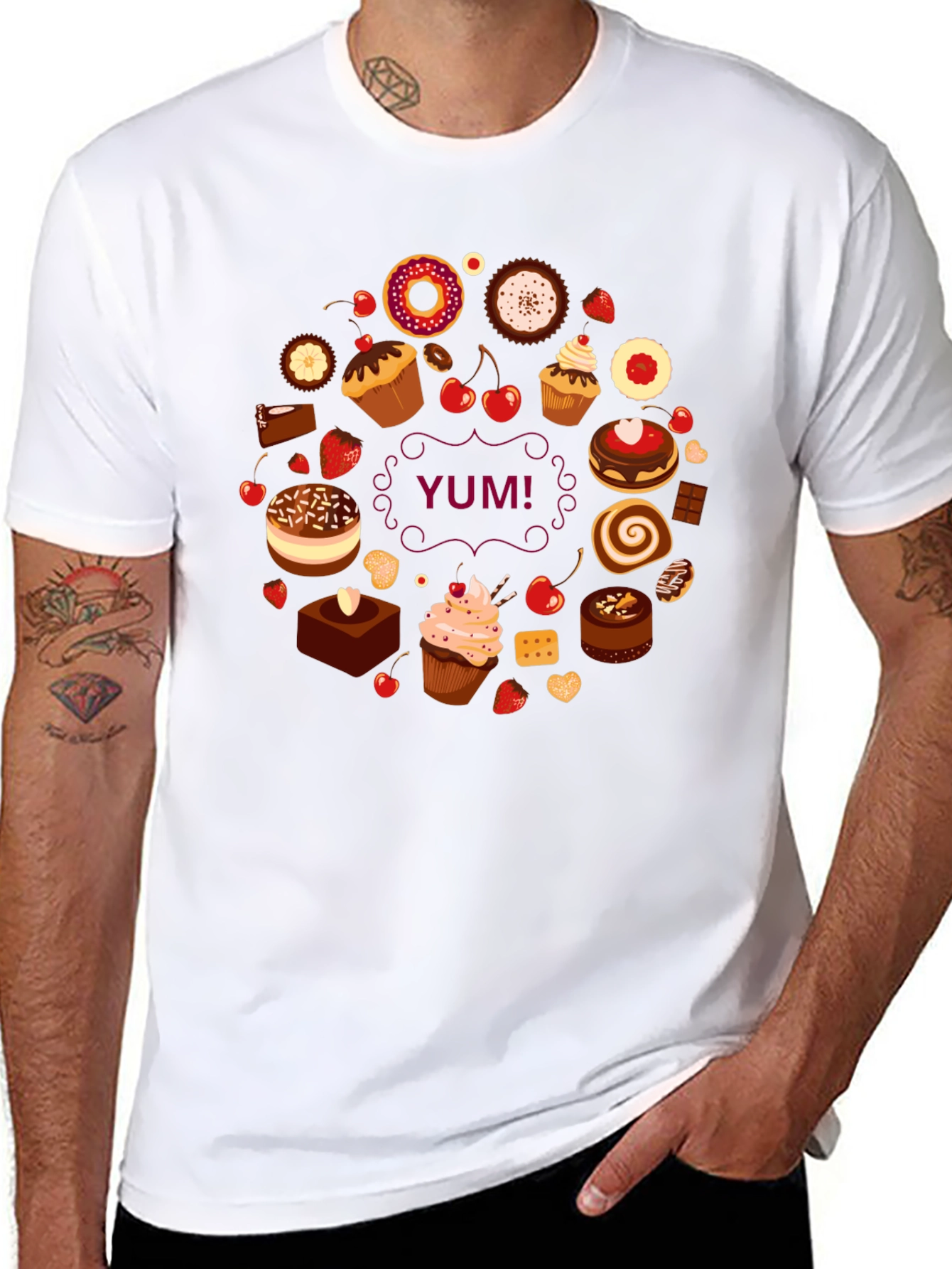 Sweet Treats Black T-Shirt - Yum!