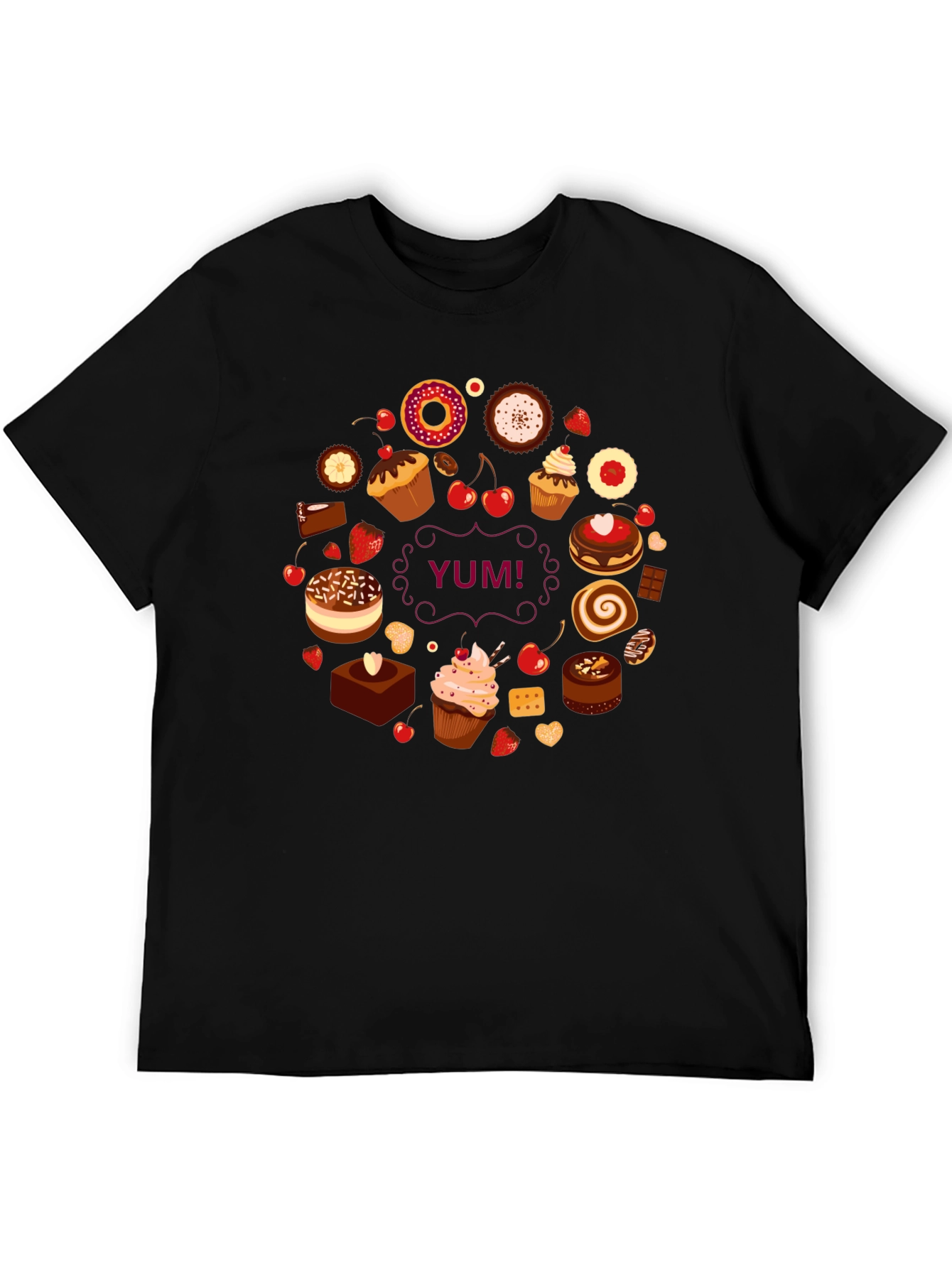 Sweet Treats Black T-Shirt - Yum!