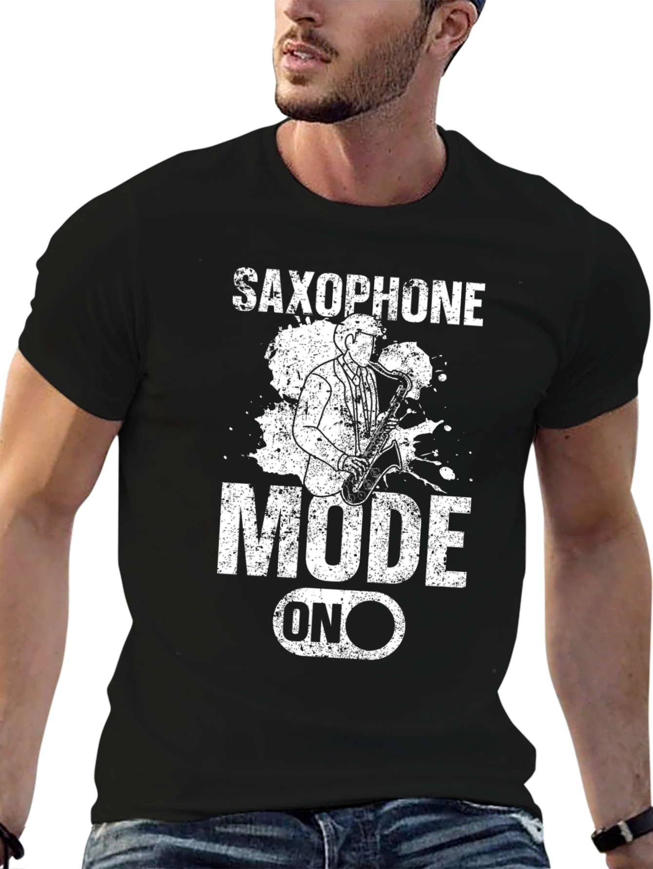 Saxophone Mode On Graphic Tee - Musician T-Shirt