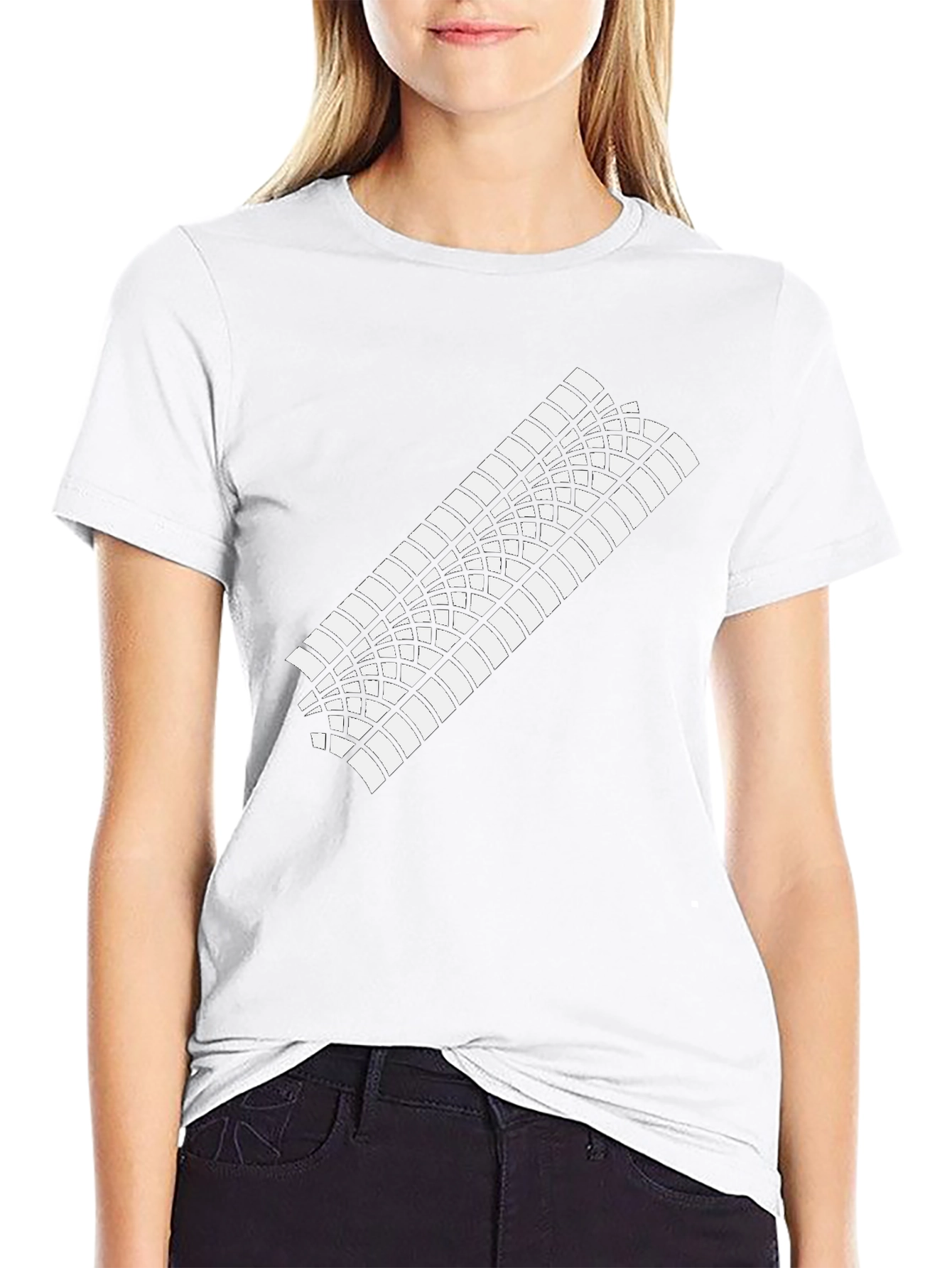 Tire Tread Graphic Tee - Black Cotton T-Shirt