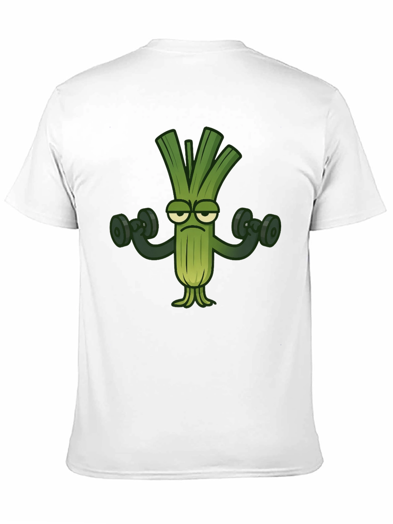 Funny Leek Lifting Weights T-Shirt
