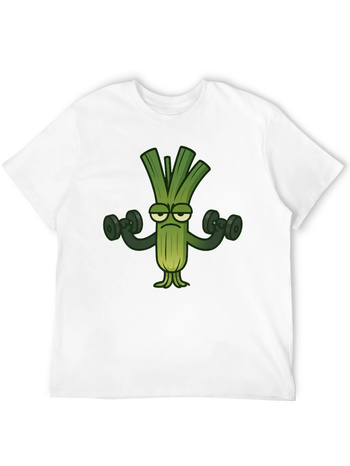 Funny Leek Lifting Weights T-Shirt