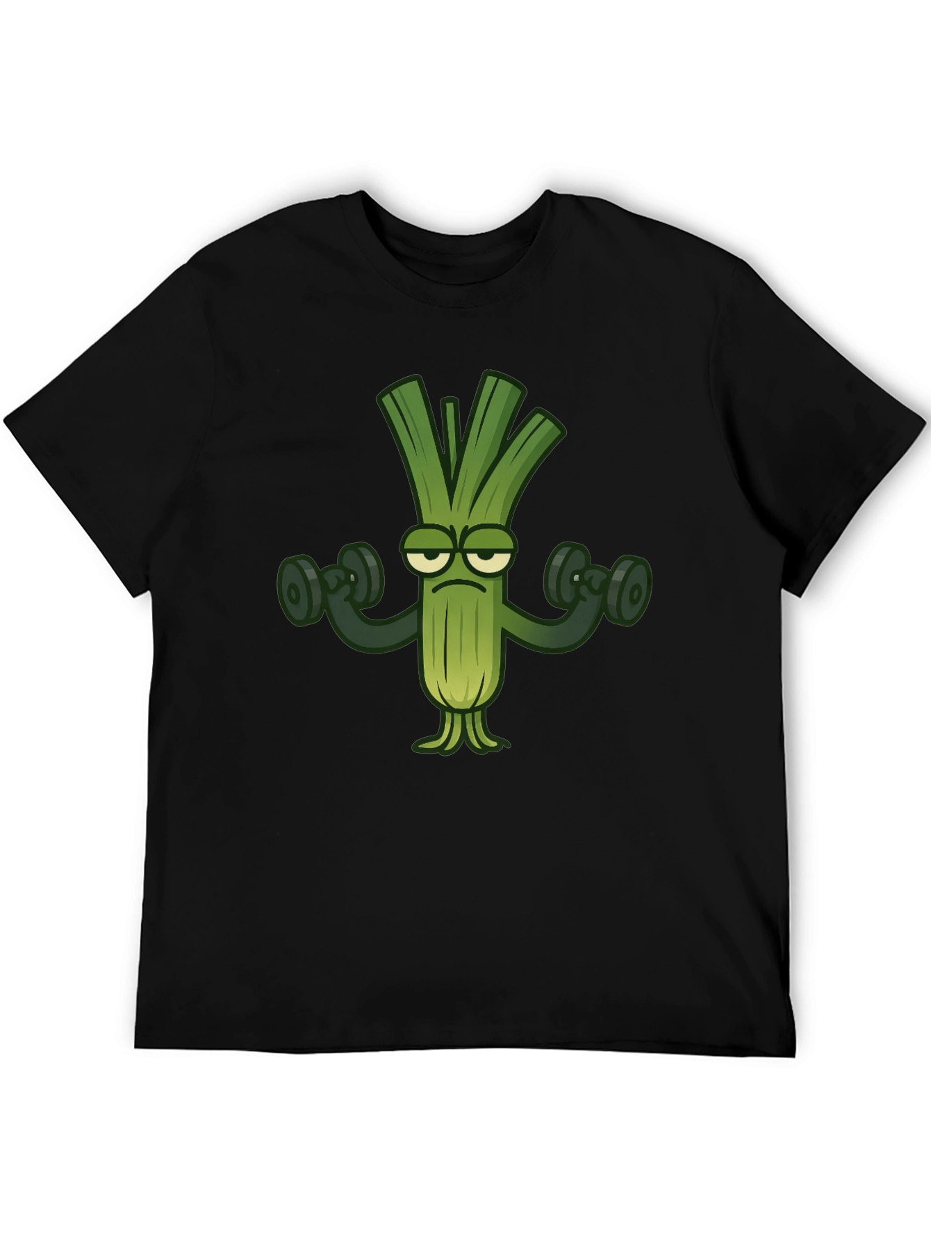 Funny Leek Lifting Weights T-Shirt