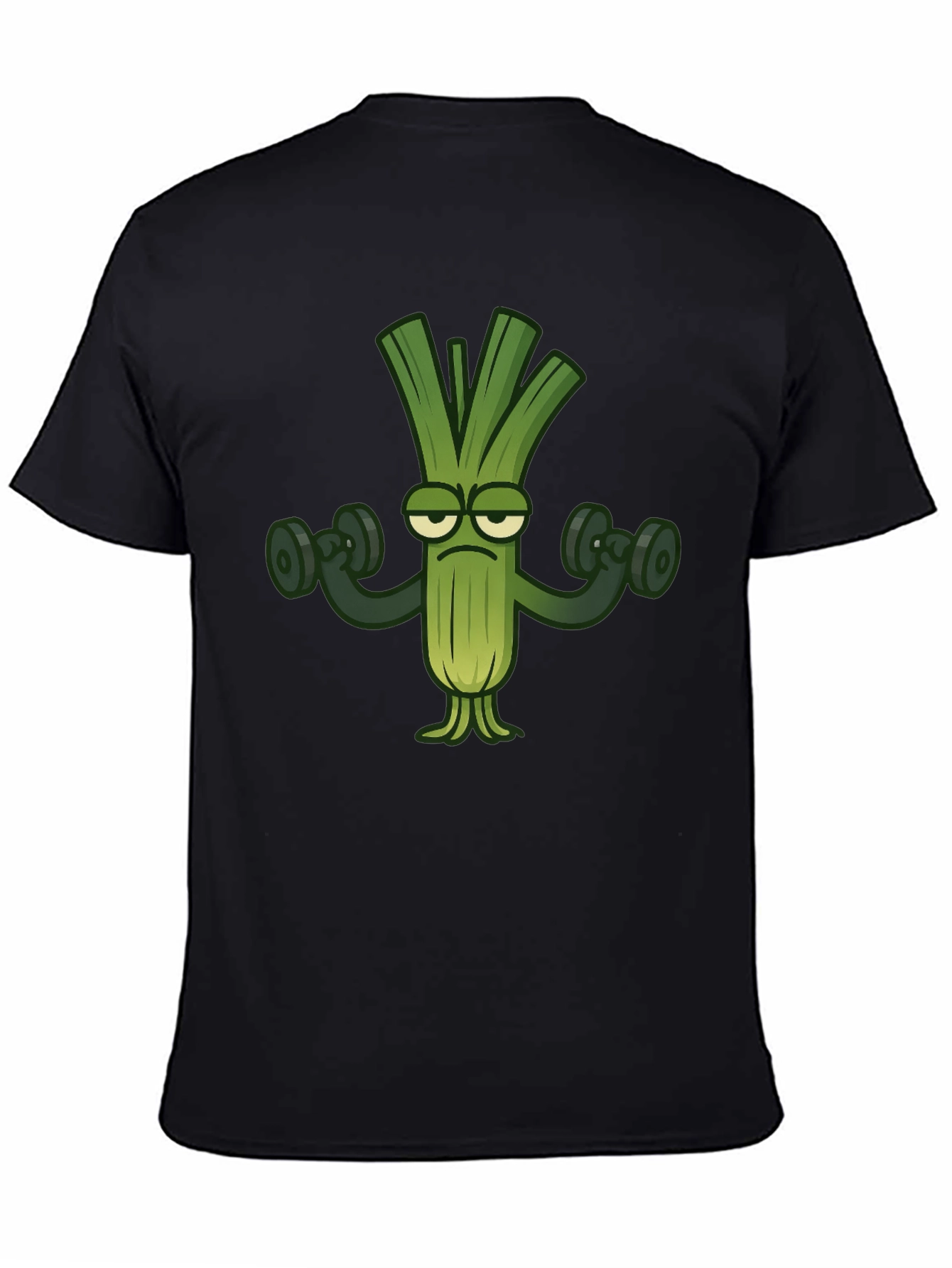 Funny Leek Lifting Weights T-Shirt