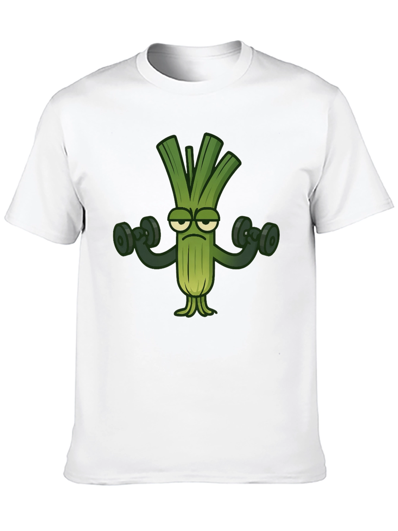 Funny Leek Lifting Weights T-Shirt