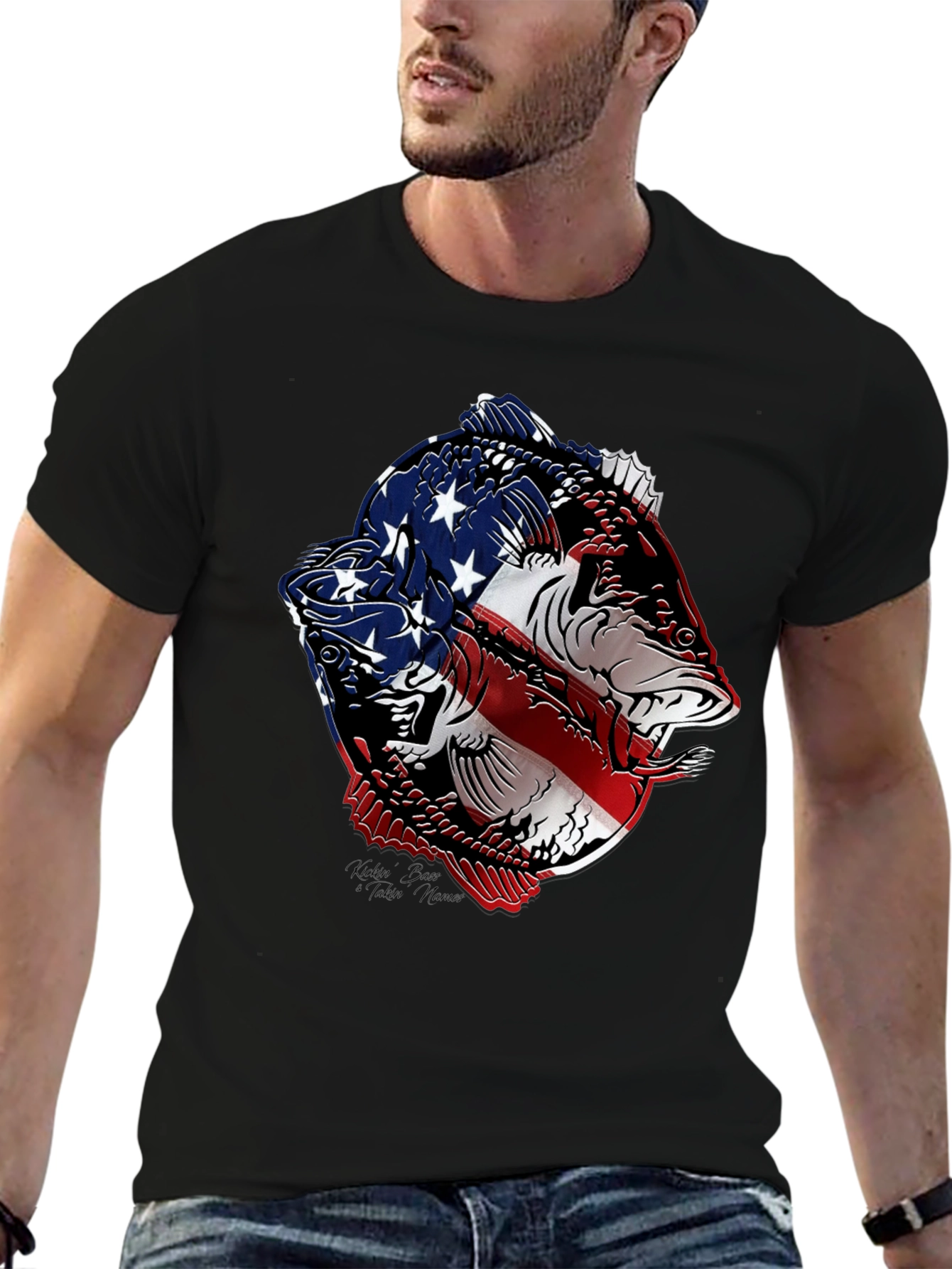 American Flag Fish Graphic Tee