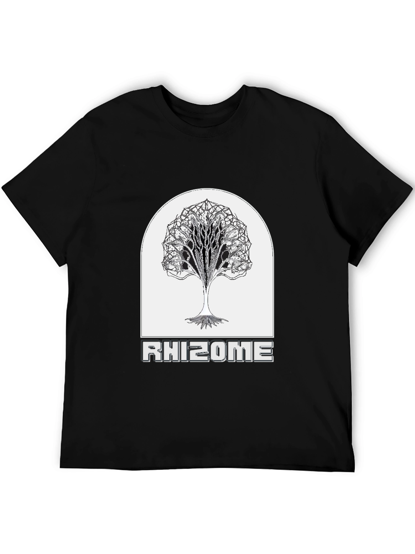 Rhizome Tree Graphic Tee - Cool Black T-Shirt