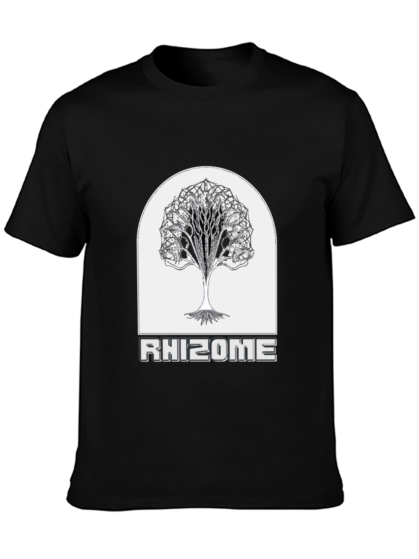 Rhizome Tree Graphic Tee - Cool Black T-Shirt