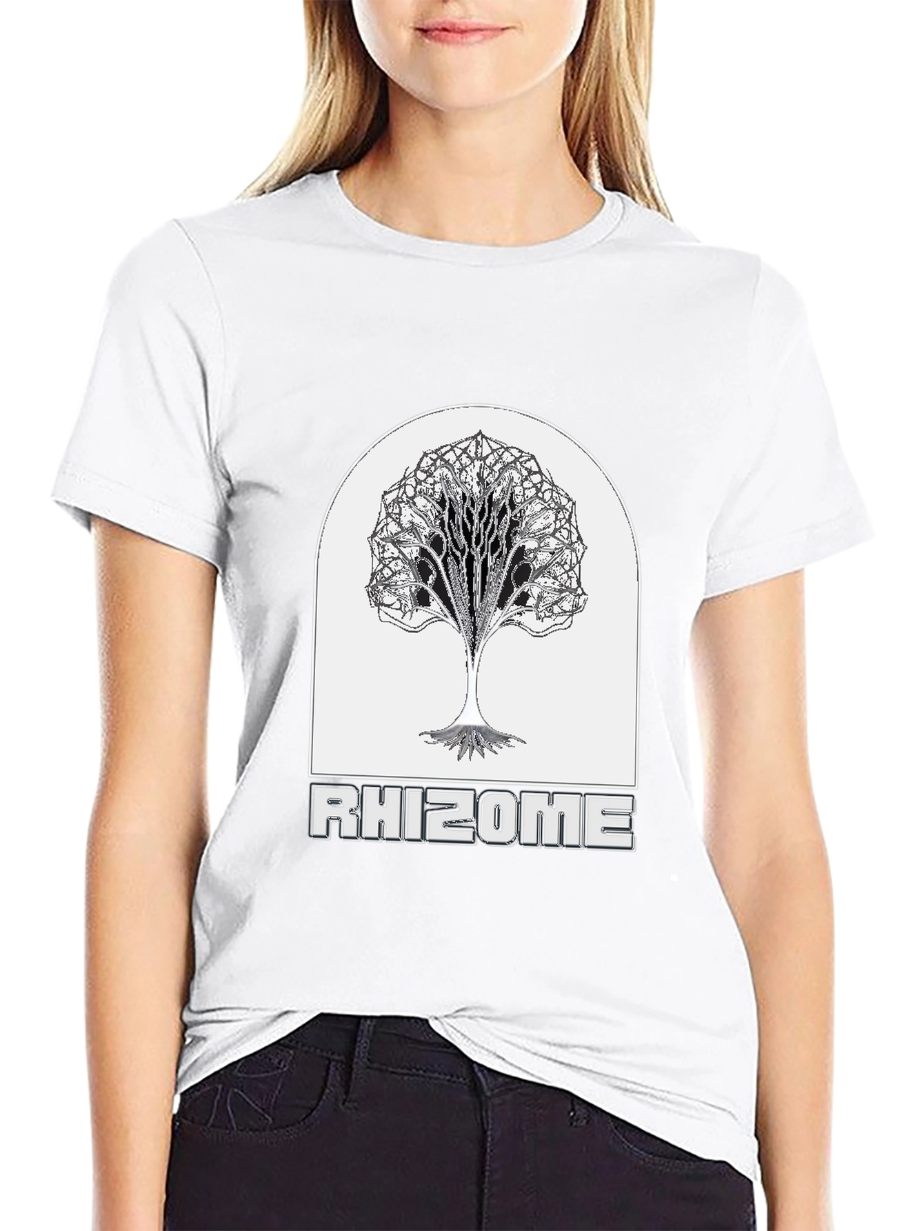 Rhizome Tree Graphic Tee - Cool Black T-Shirt