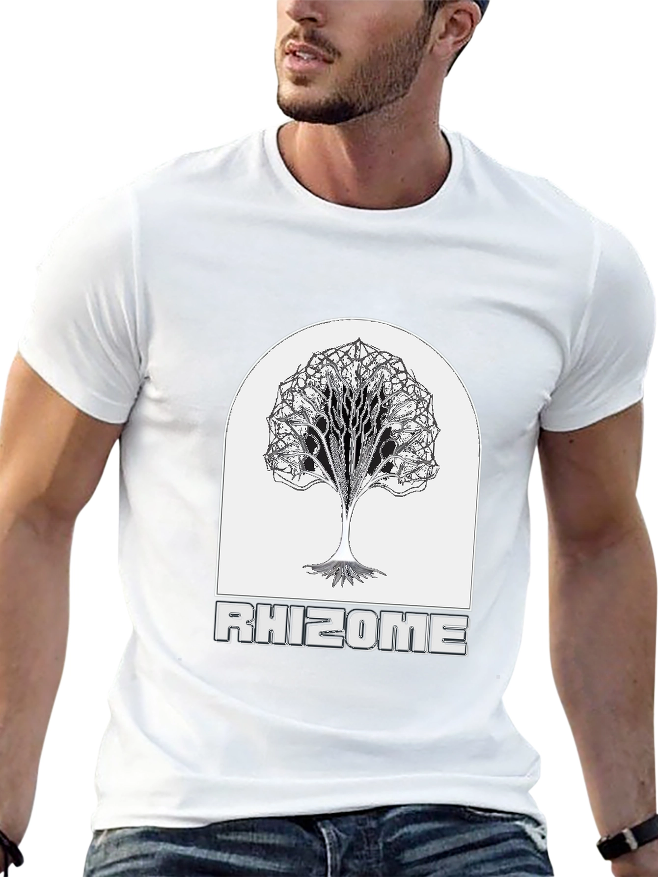 Rhizome Tree Graphic Tee - Cool Black T-Shirt