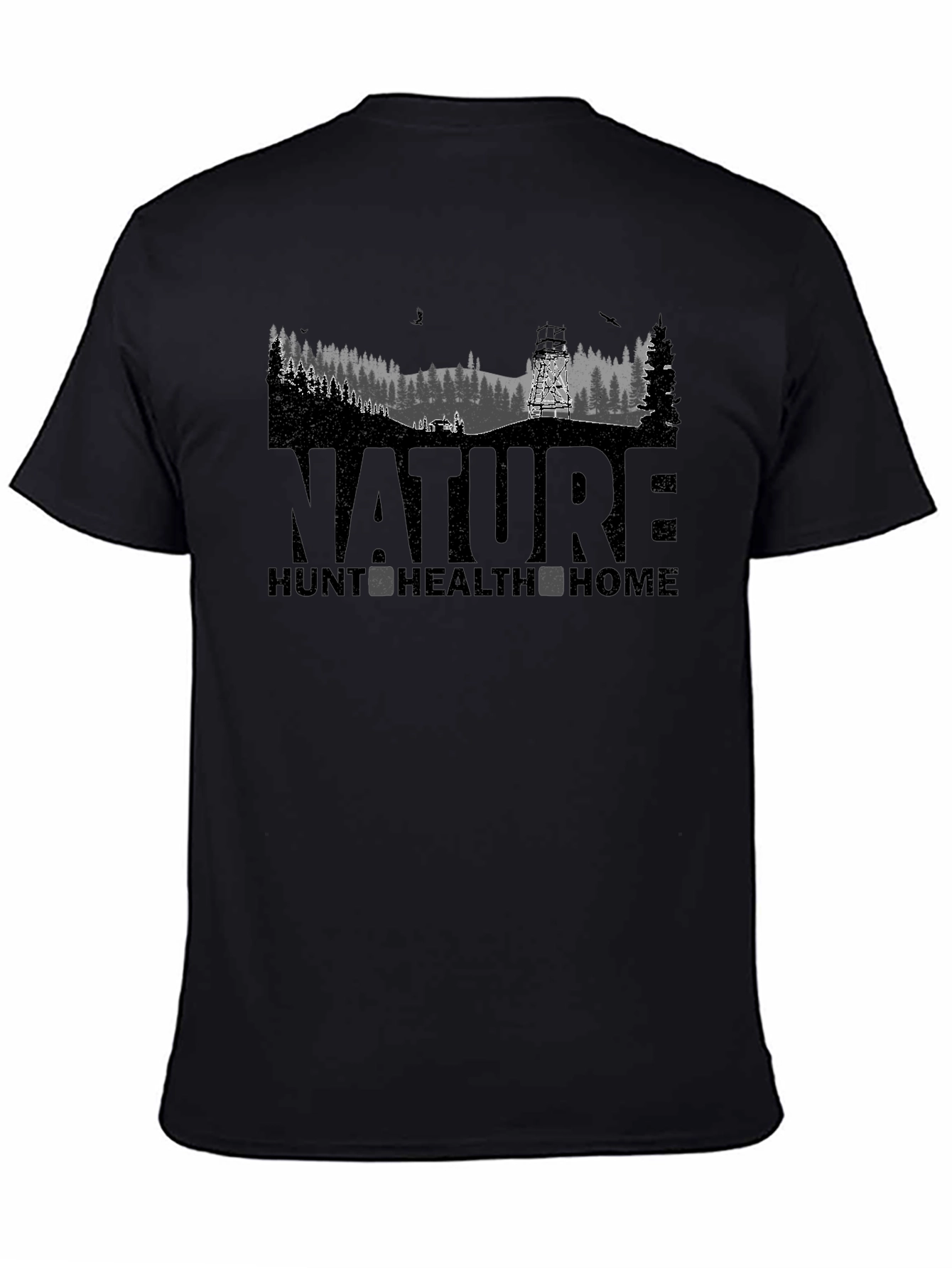 Nature Hunt Health Home Black T-Shirt