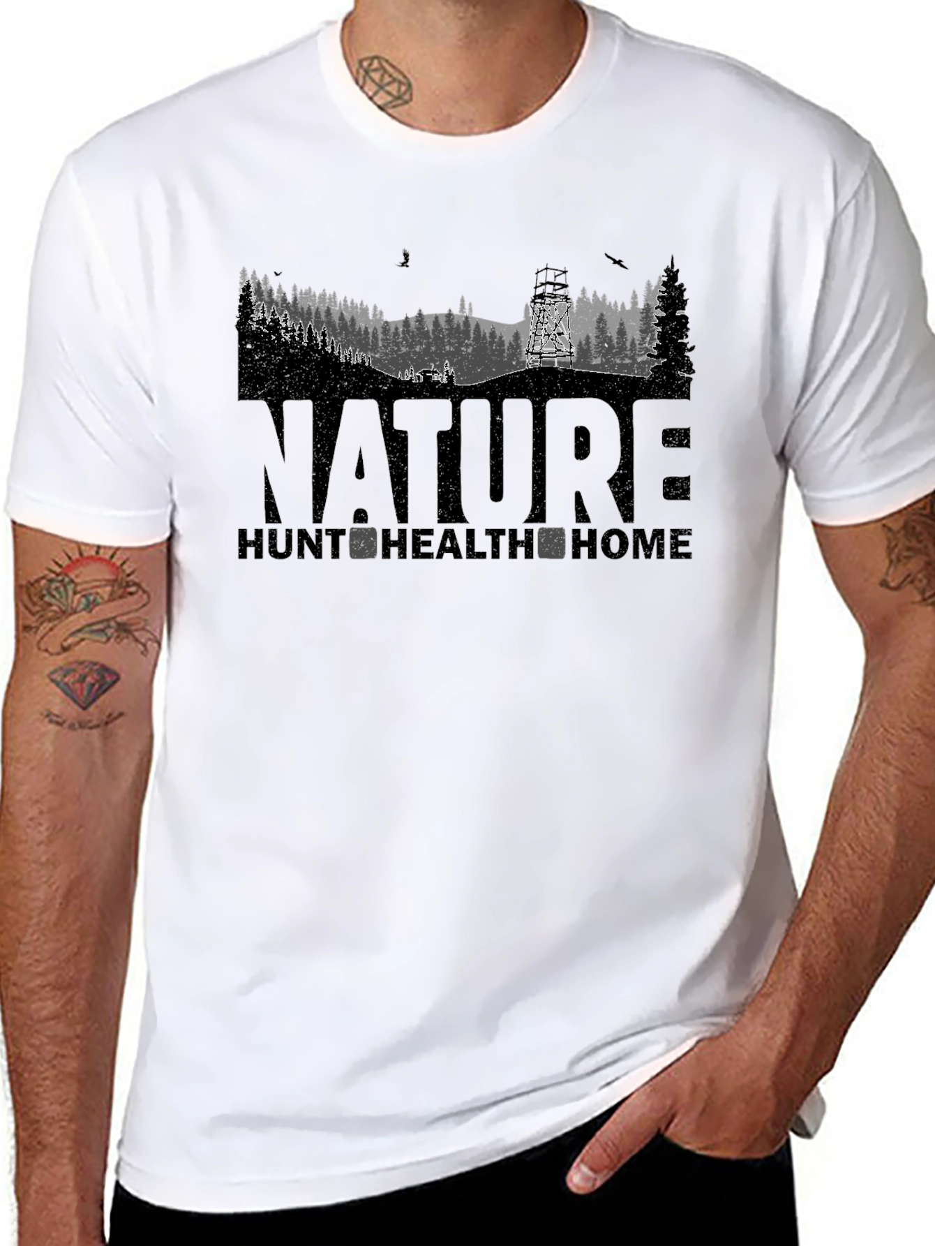 Nature Hunt Health Home Black T-Shirt
