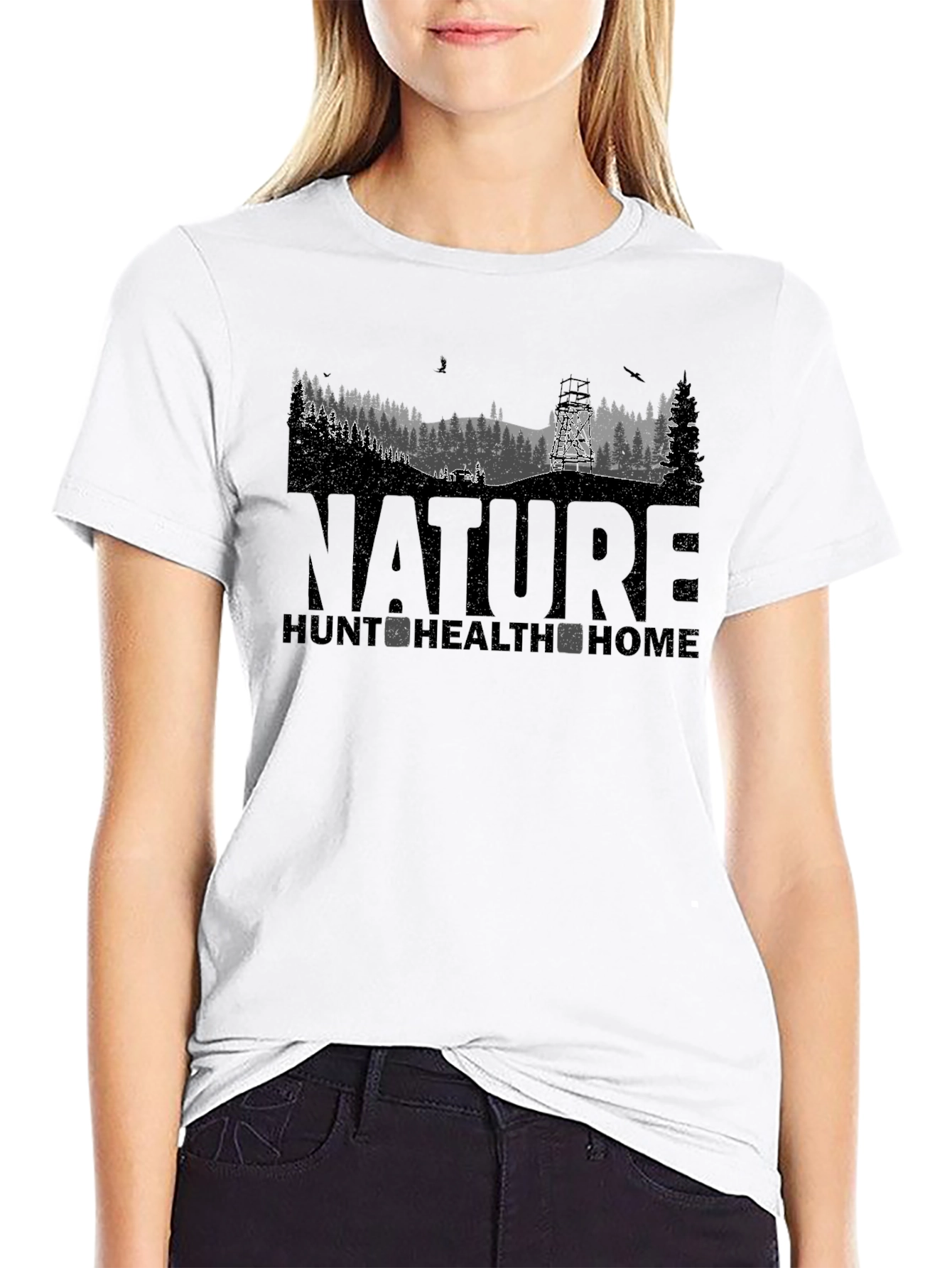 Nature Hunt Health Home Black T-Shirt
