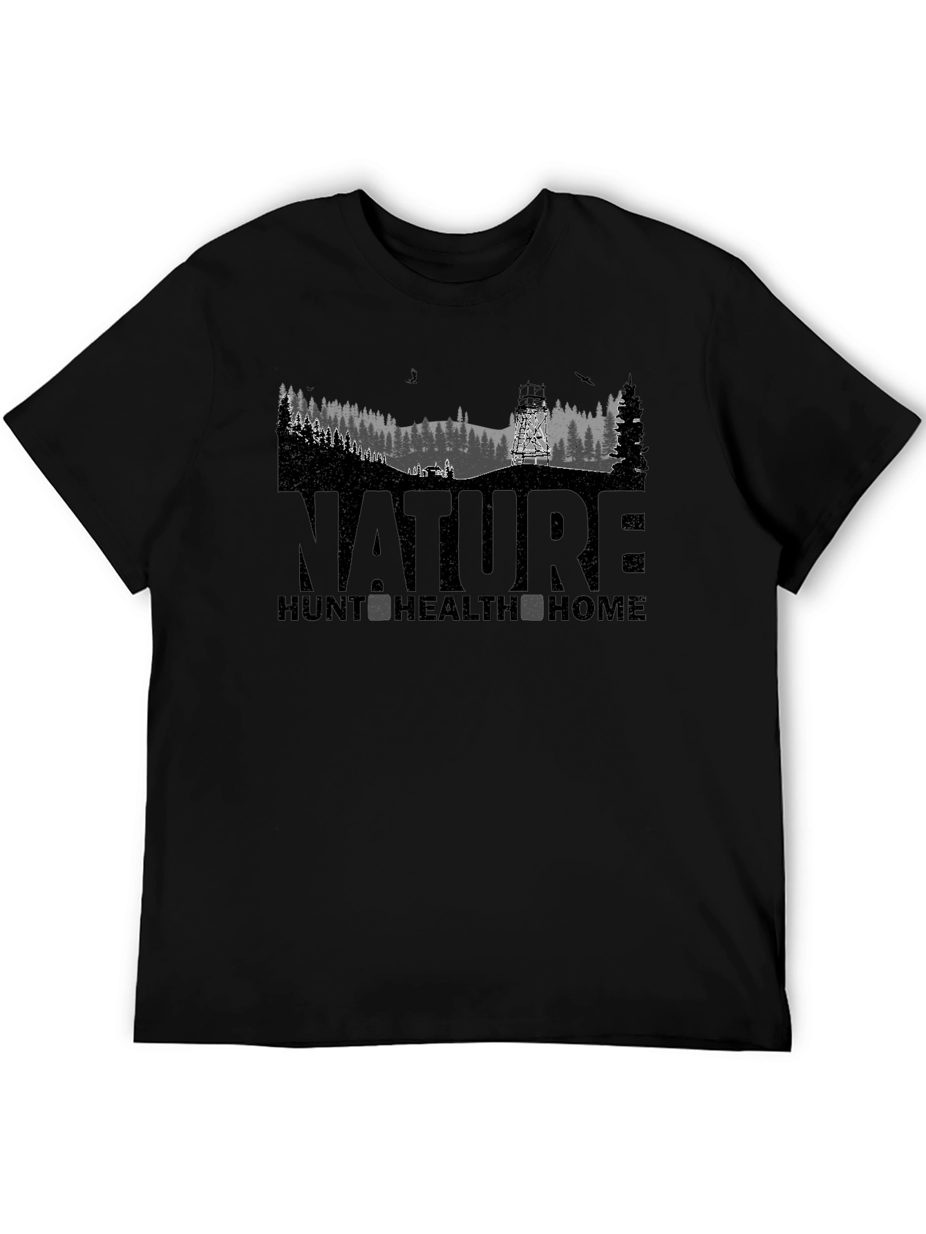 Nature Hunt Health Home Black T-Shirt