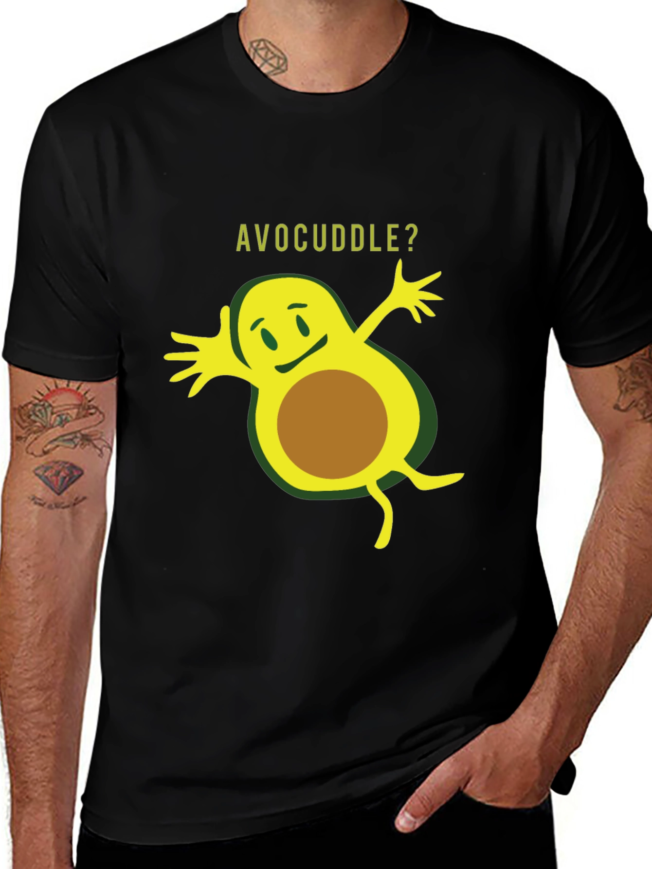 Avocuddle Graphic T-Shirt - Cute Avocado Design