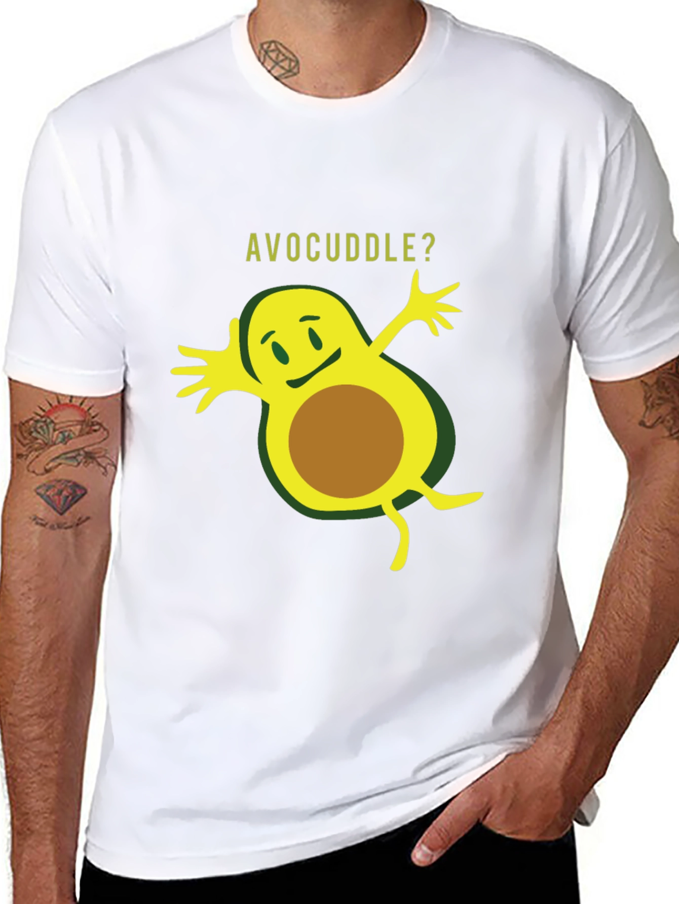 Avocuddle Graphic T-Shirt - Cute Avocado Design