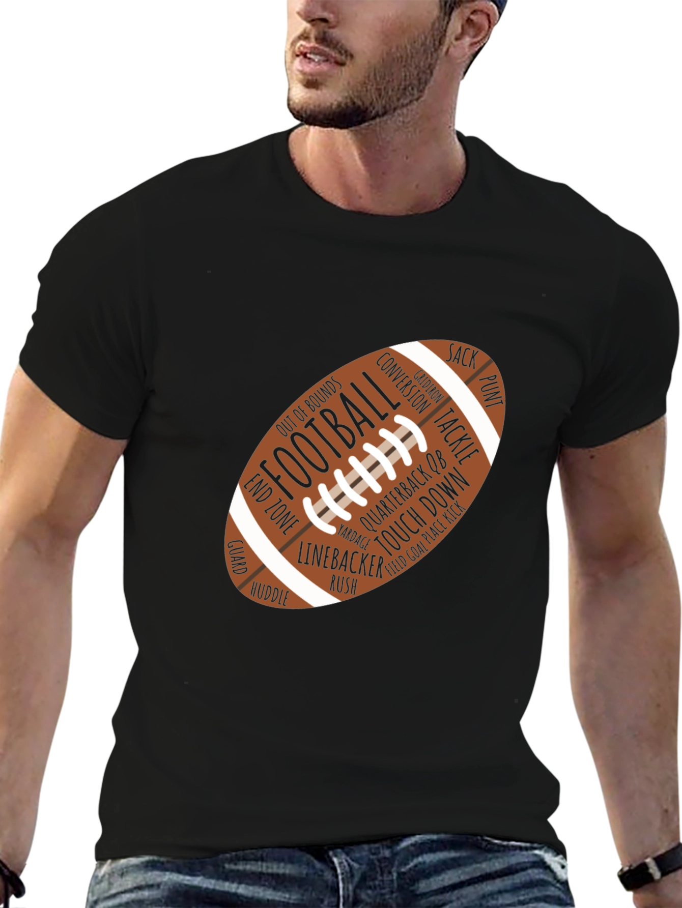 Football Word Art Graphic T-Shirt