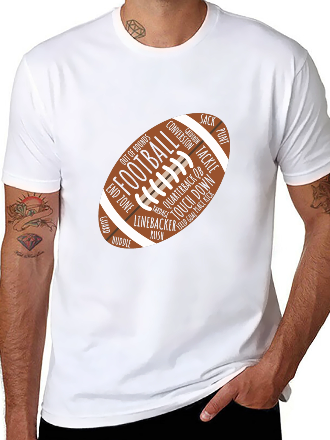 Football Word Art Graphic T-Shirt