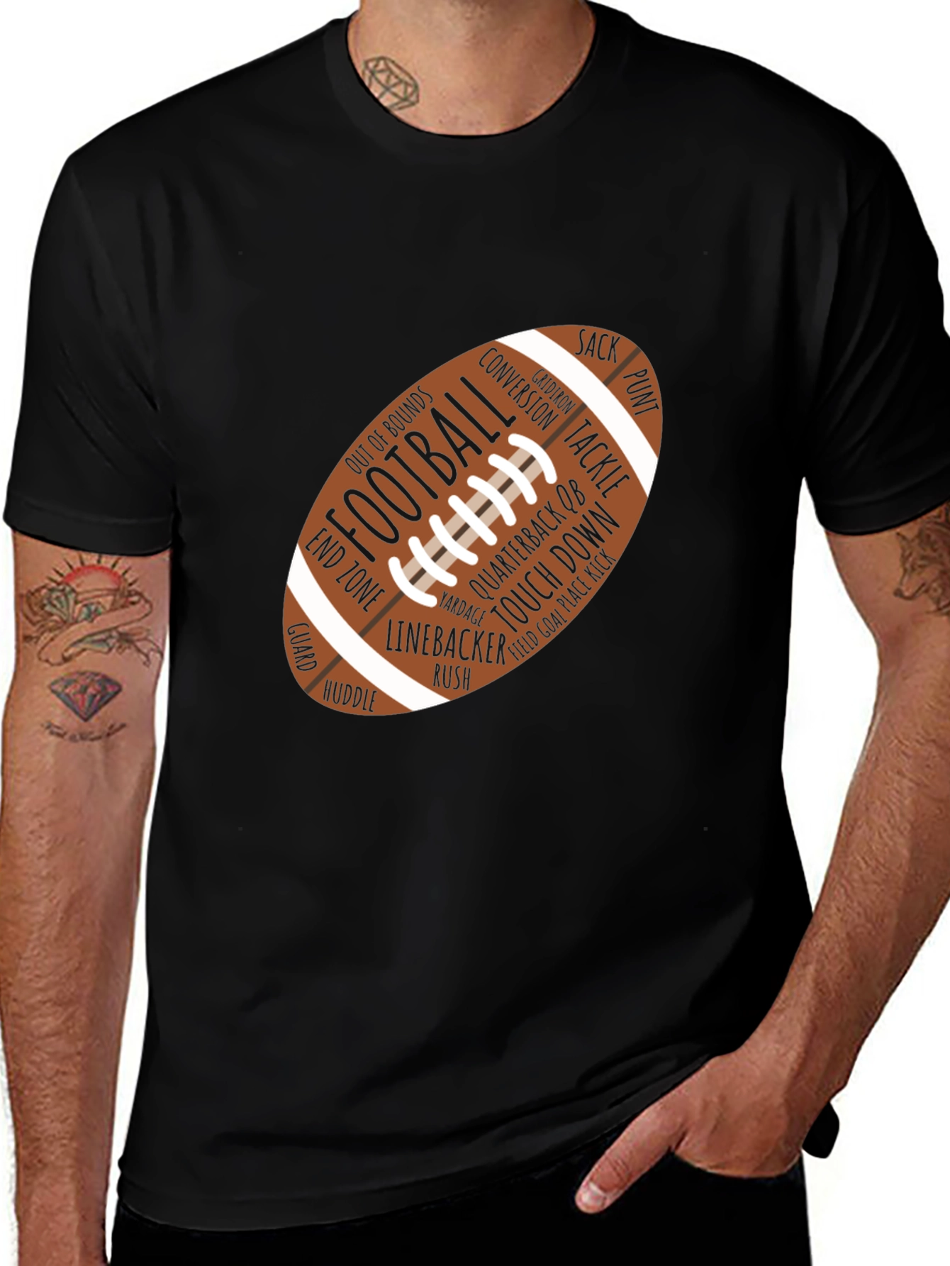 Football Word Art Graphic T-Shirt