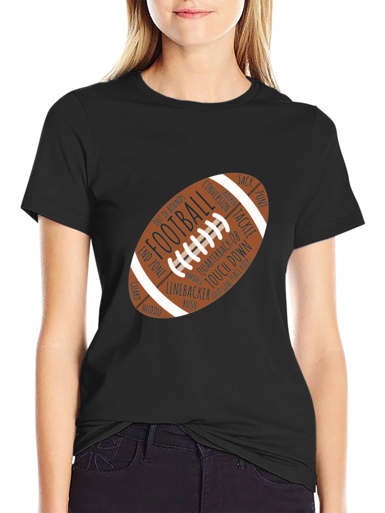 Football Word Art Graphic T-Shirt
