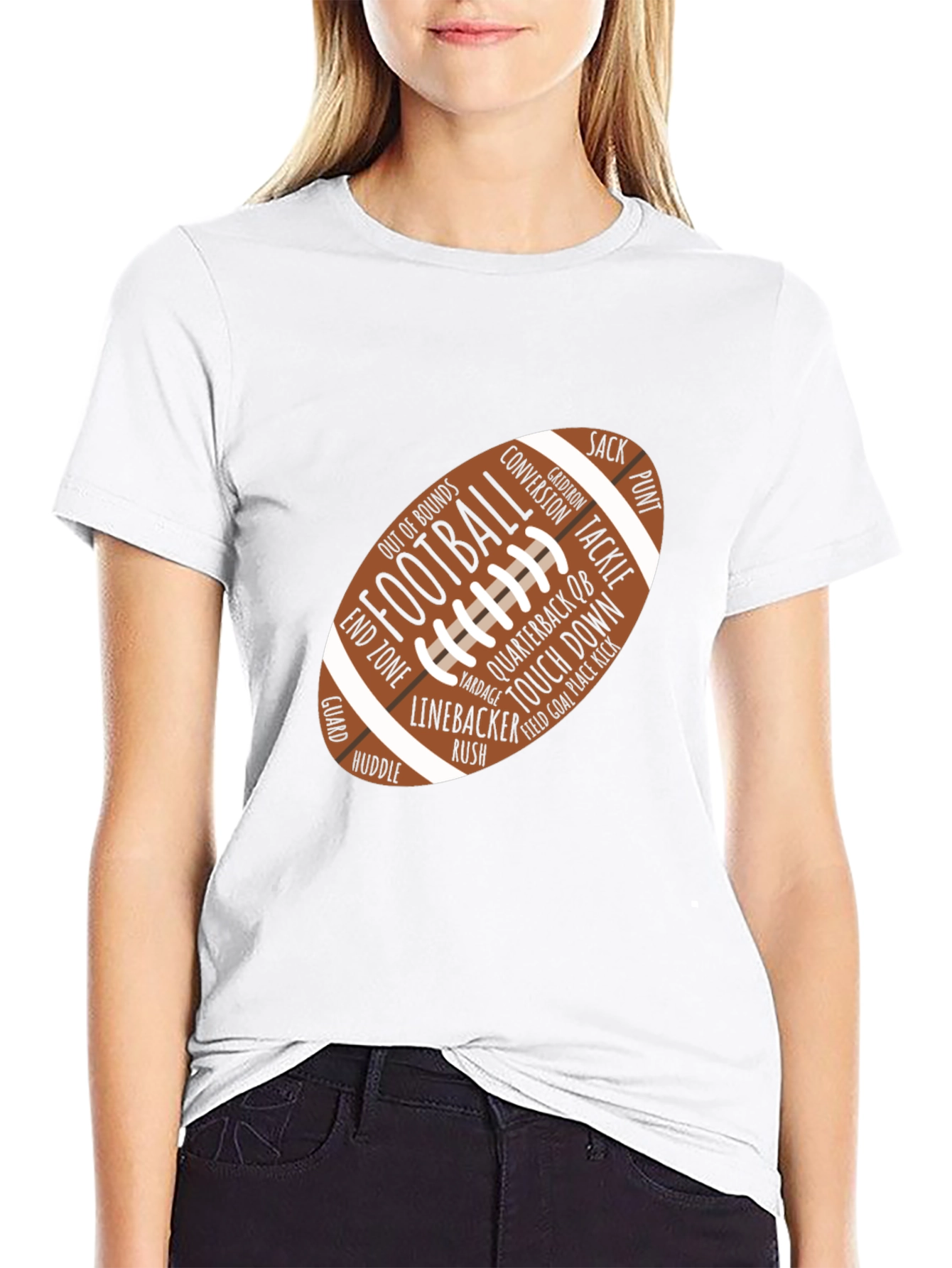 Football Word Art Graphic T-Shirt