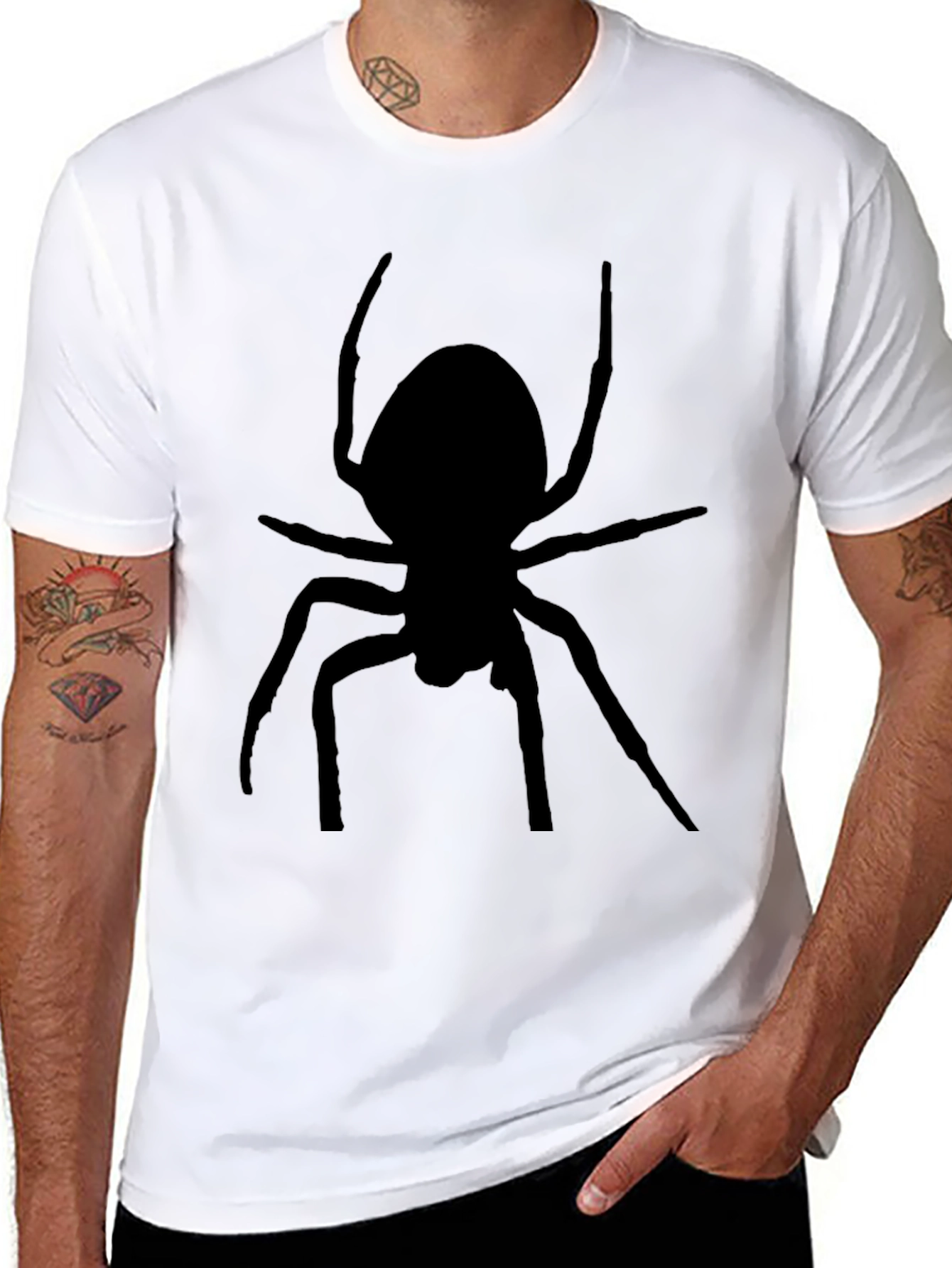 Black Spider Graphic Tee for Men