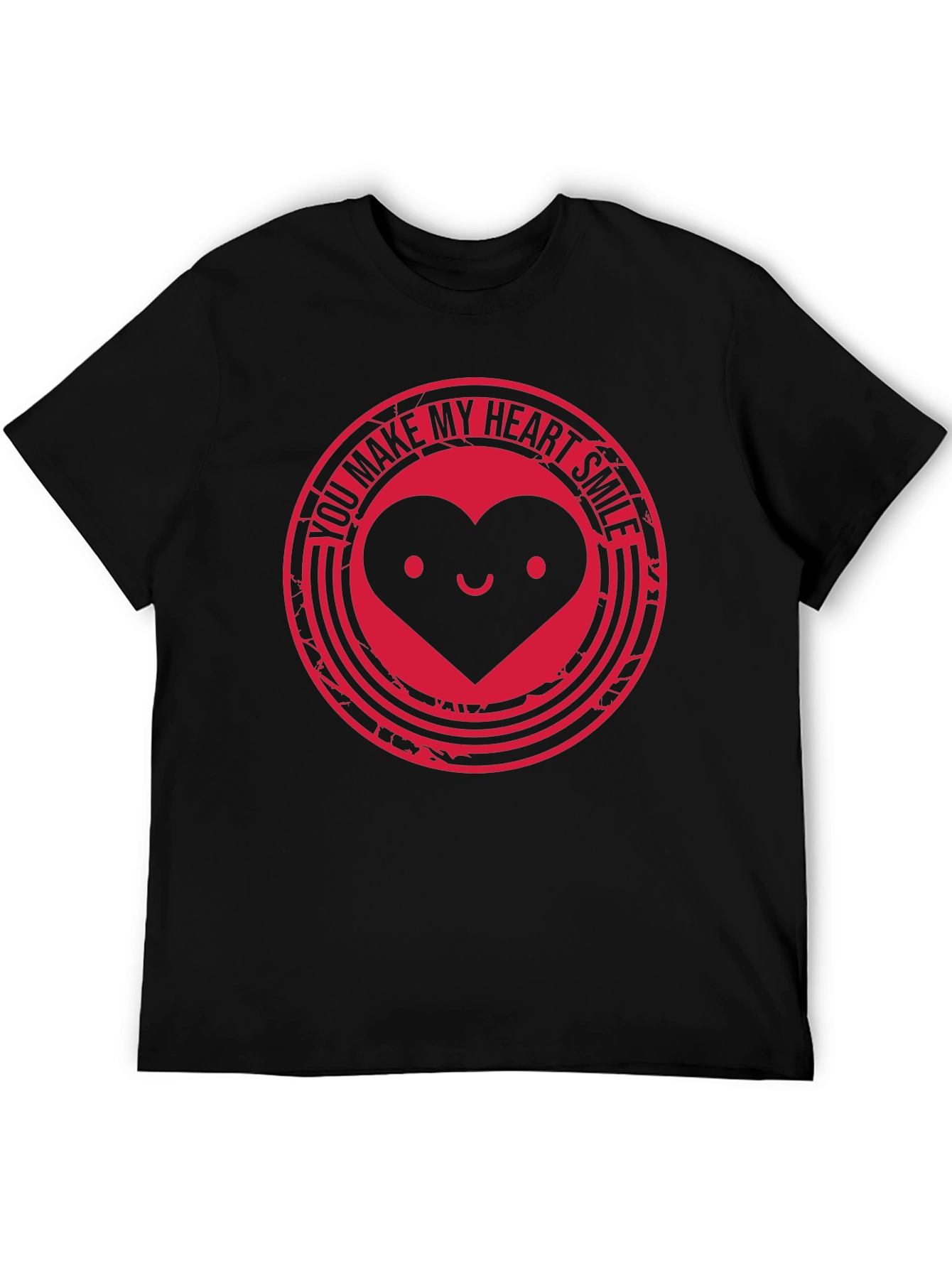 Heart Smile Graphic Tee - Black T-Shirt