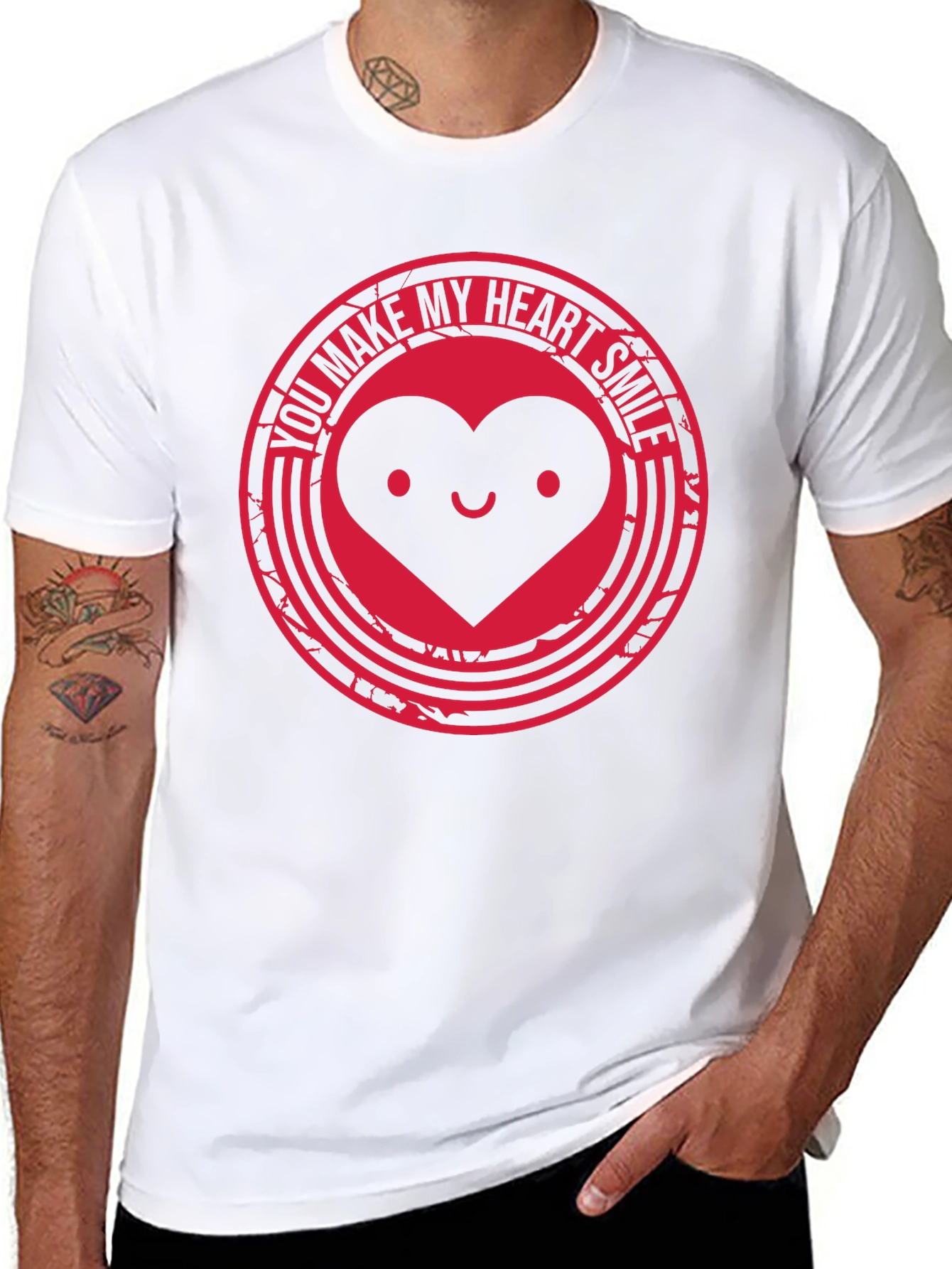 Heart Smile Graphic Tee - Black T-Shirt