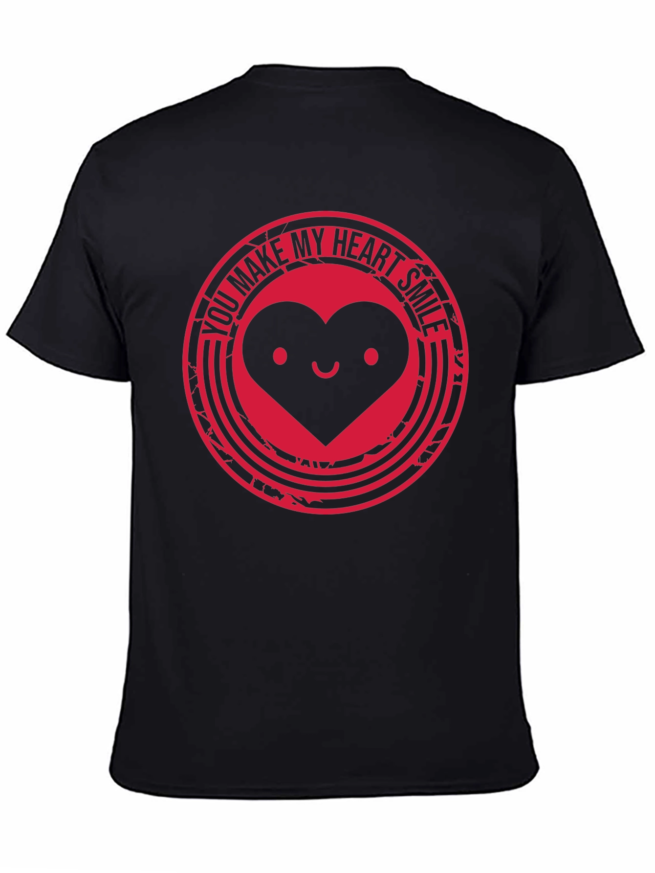 Heart Smile Graphic Tee - Black T-Shirt