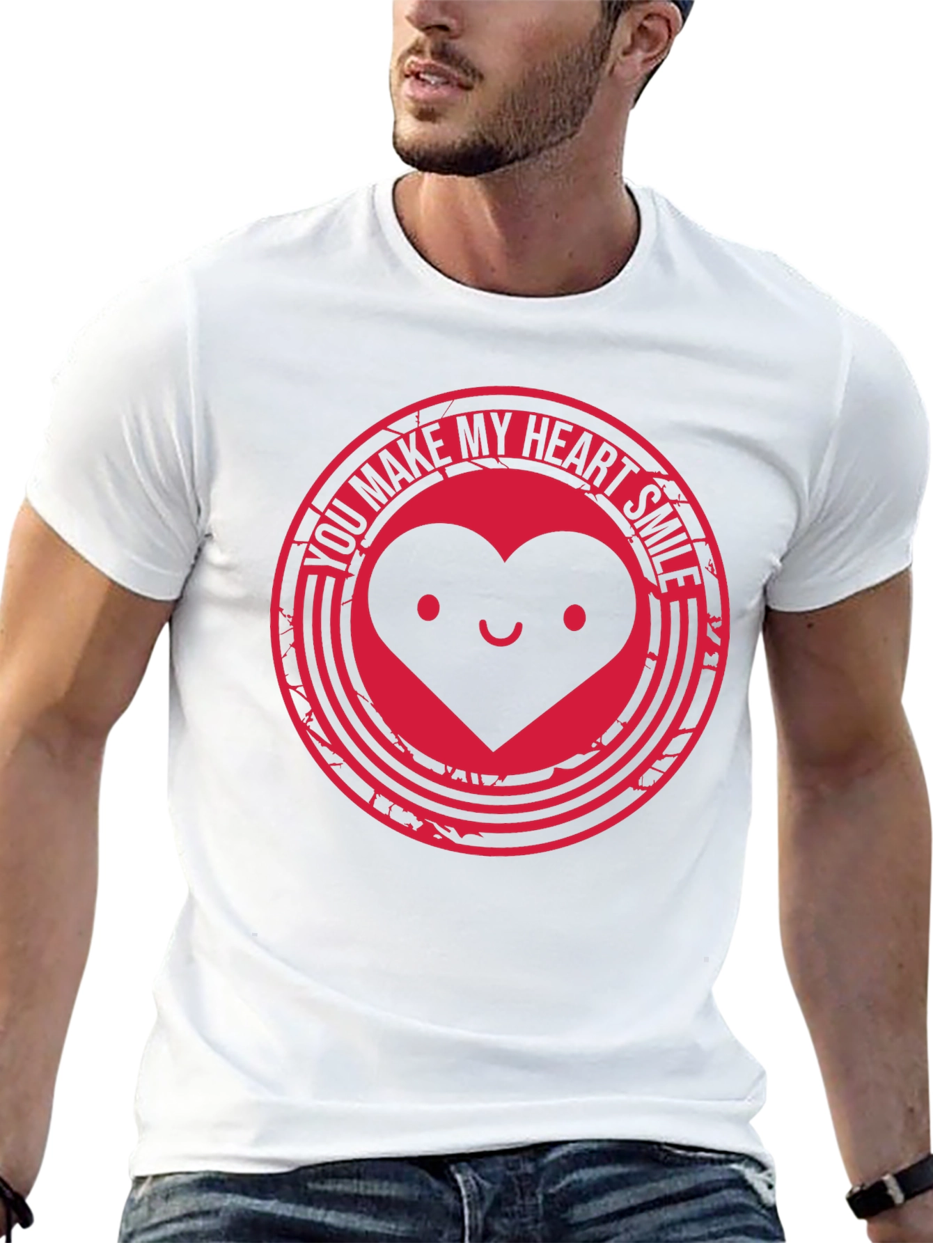 Heart Smile Graphic Tee - Black T-Shirt