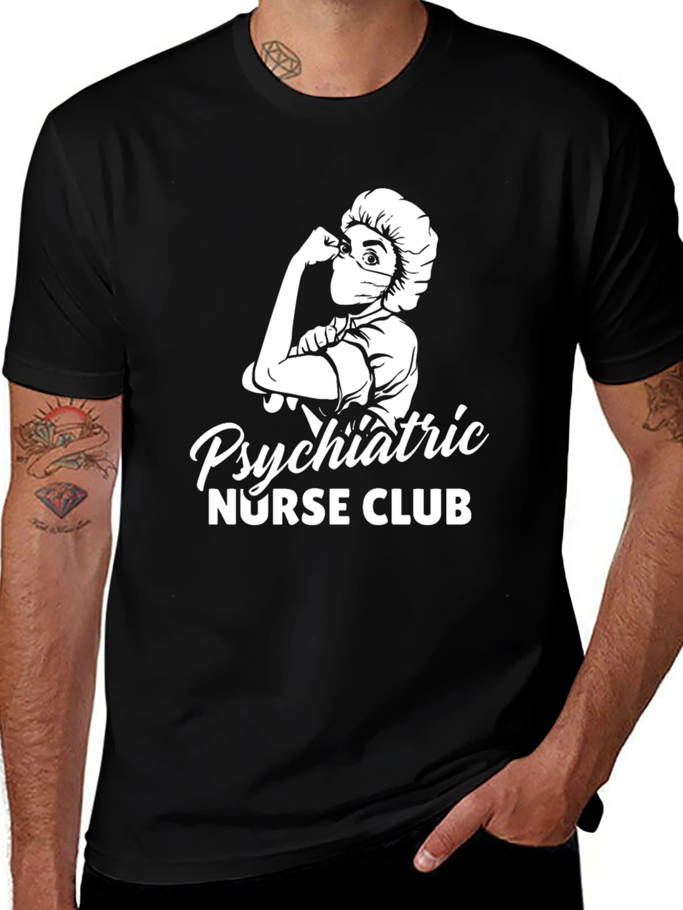 Psychiatric Nurse Club T-Shirt - Black