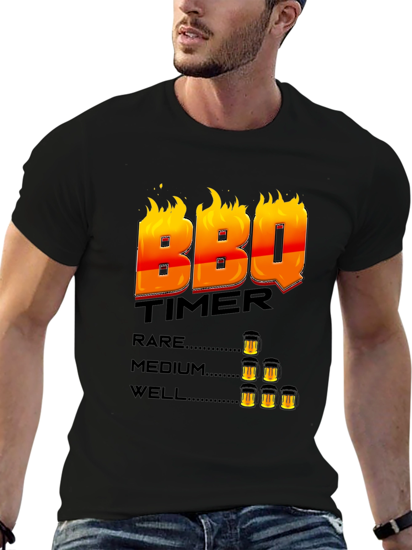 BBQ Timer T-Shirt - Grilling Beer Lover