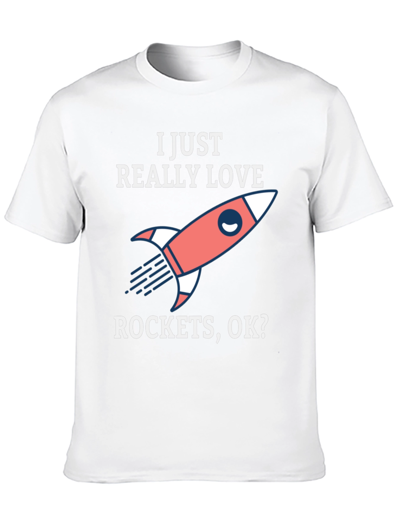 I Love Rockets Graphic Tee - Black Cotton T-Shirt