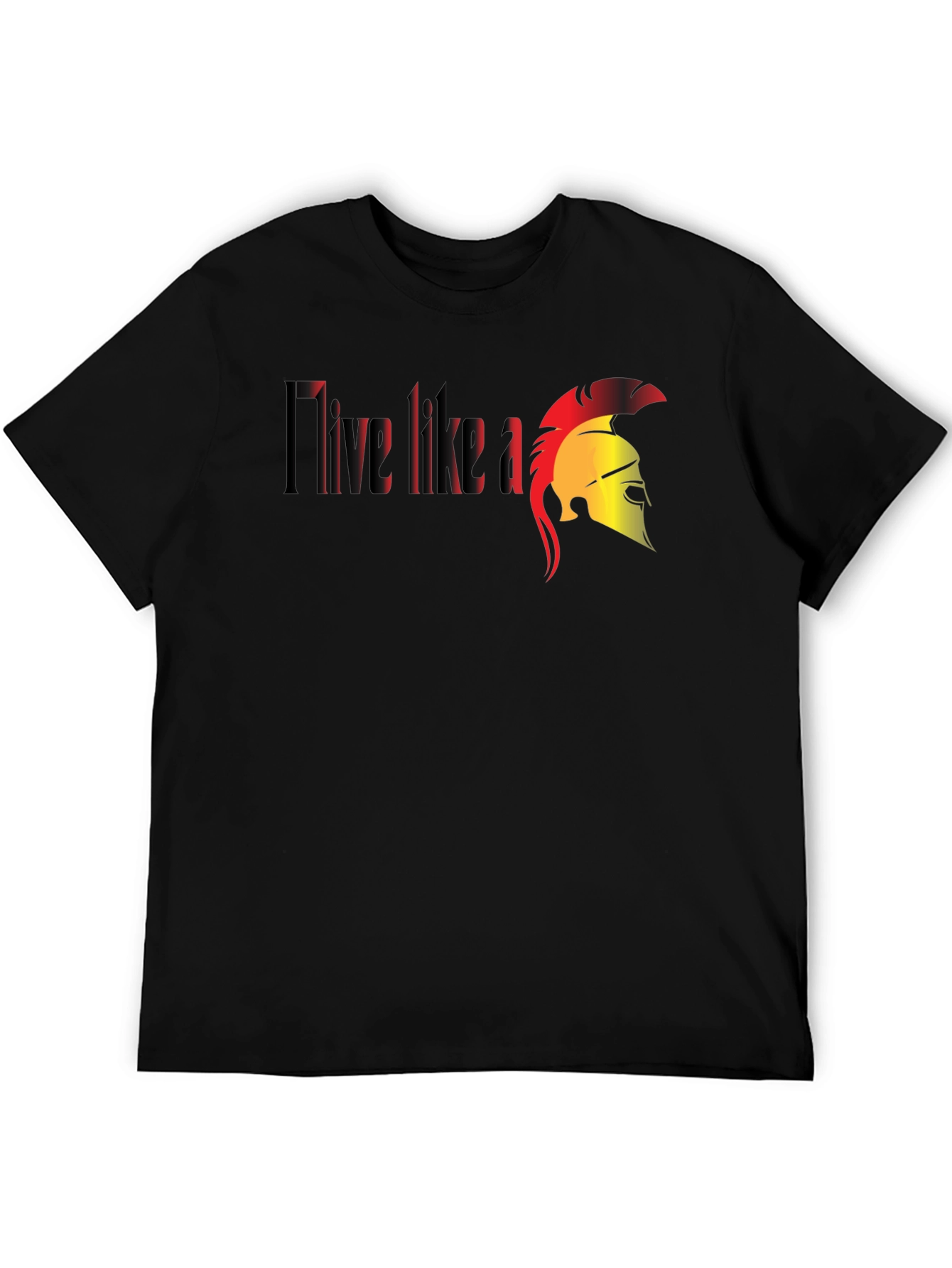 I Live Like A Spartan Black T-Shirt