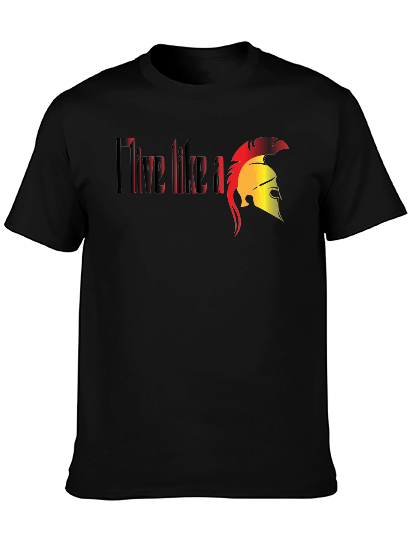 I Live Like A Spartan Black T-Shirt
