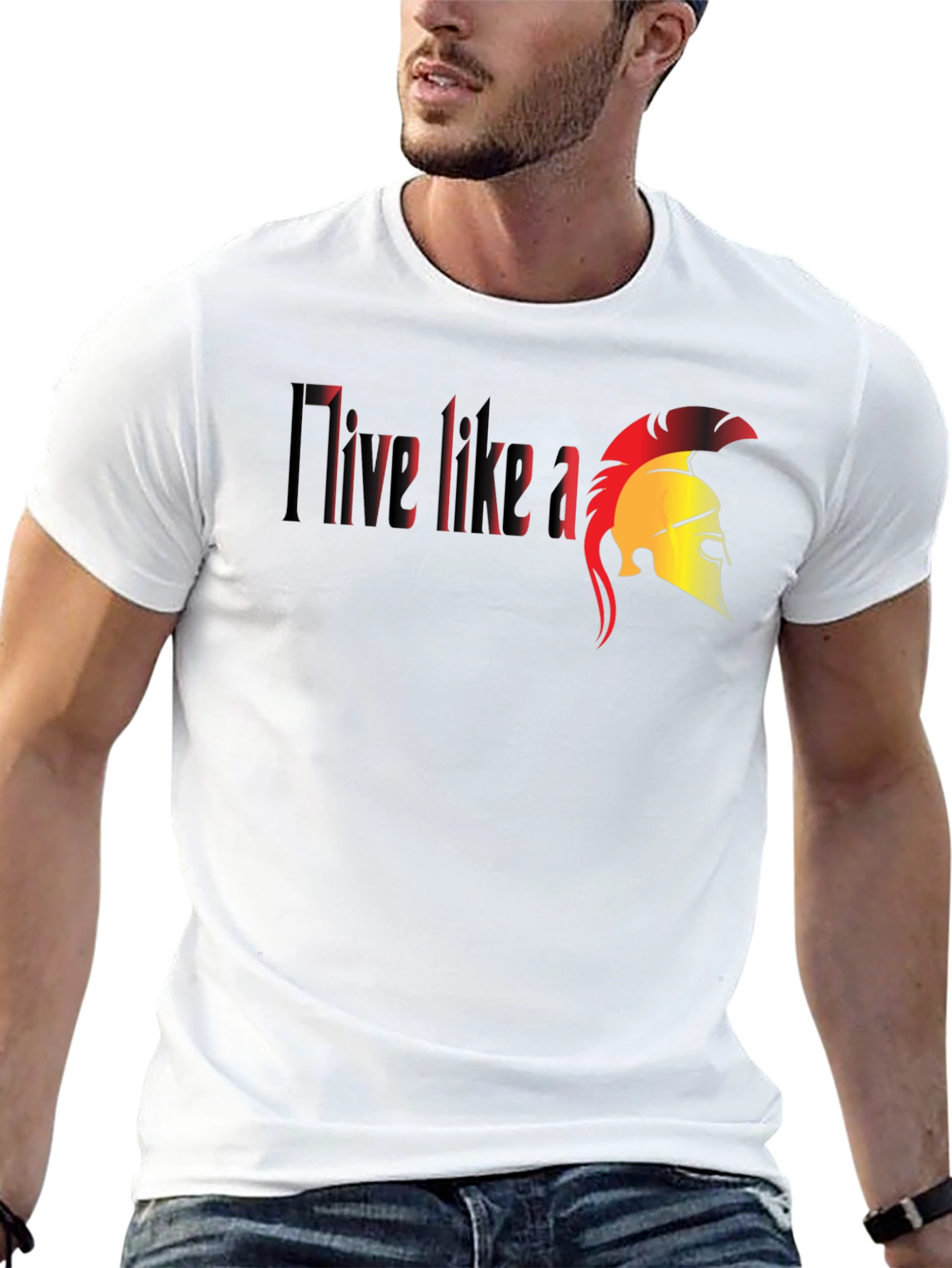 I Live Like A Spartan Black T-Shirt