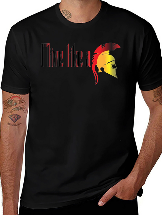 I Live Like A Spartan Black T-Shirt