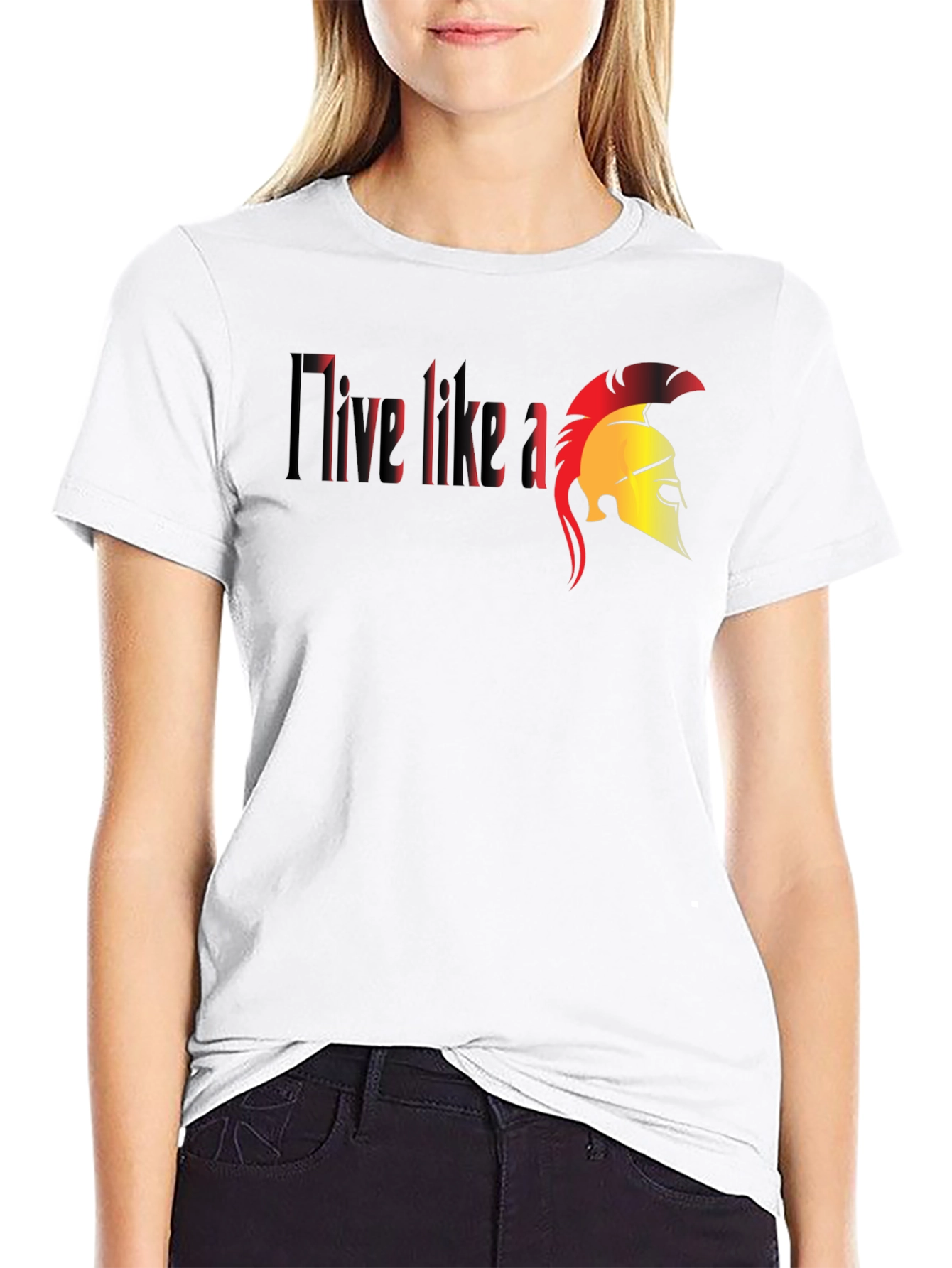 I Live Like A Spartan Black T-Shirt