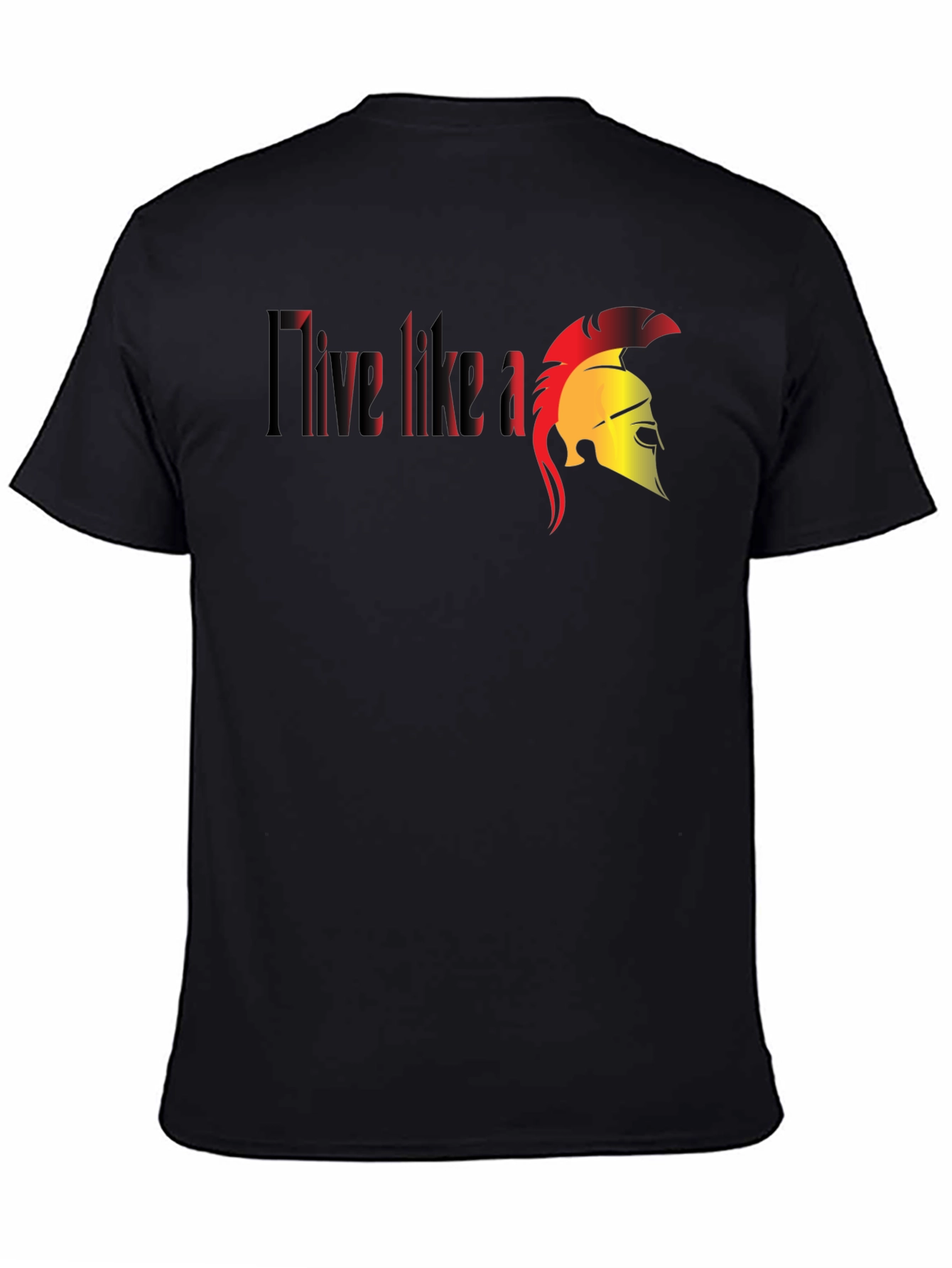 I Live Like A Spartan Black T-Shirt
