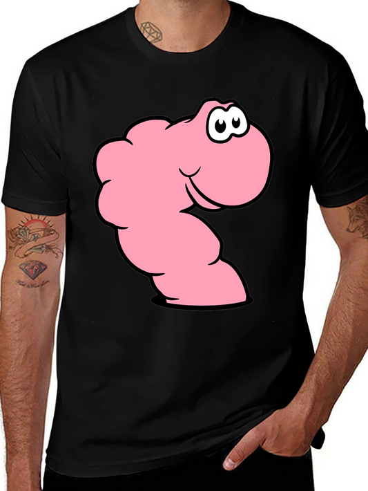 Funny Worm Graphic T-Shirt - Black Cotton Tee