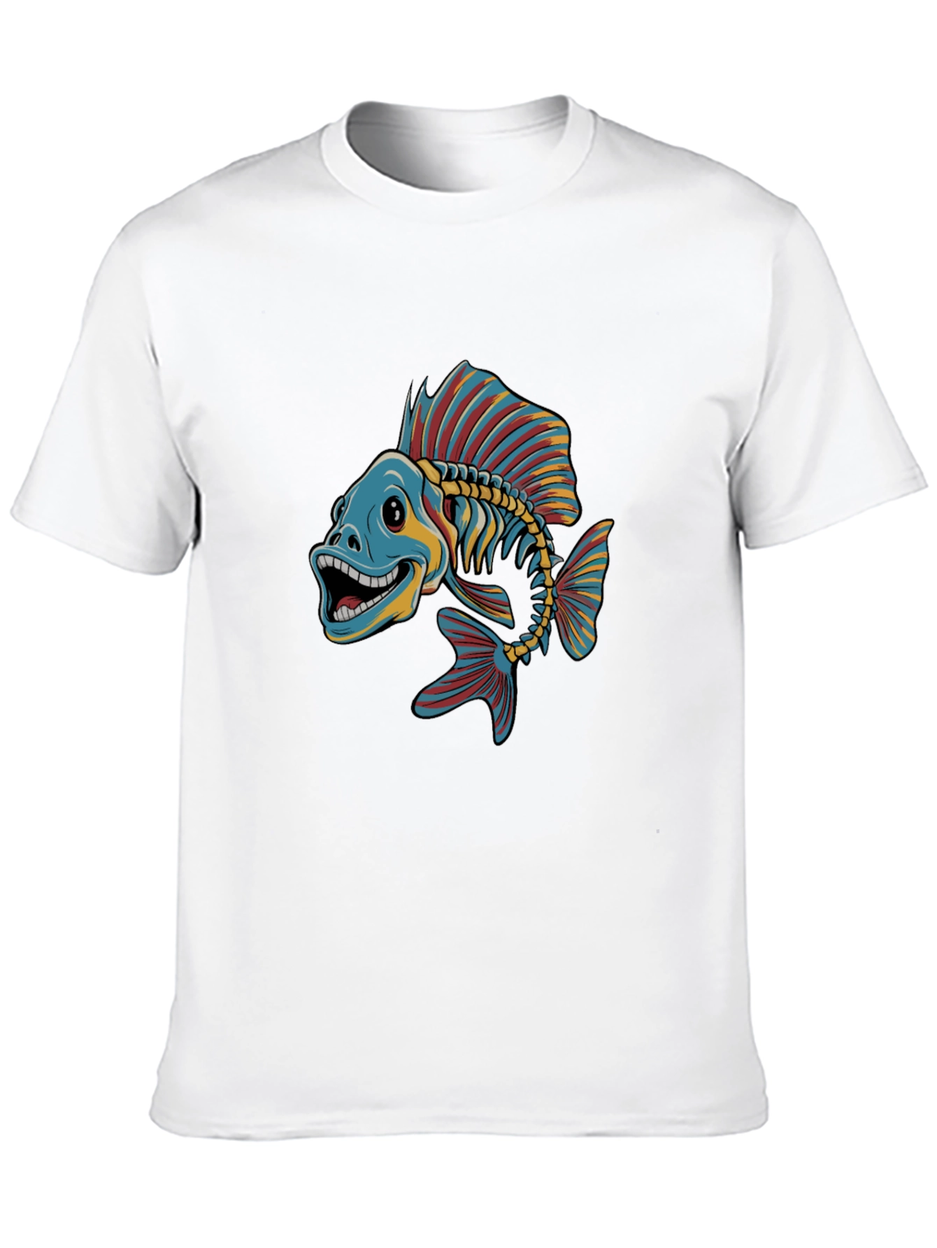 Cool Fishbone Graphic Tee - Black Cotton Shirt