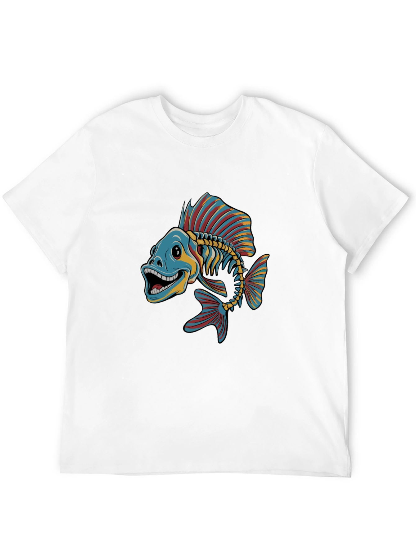 Cool Fishbone Graphic Tee - Black Cotton Shirt